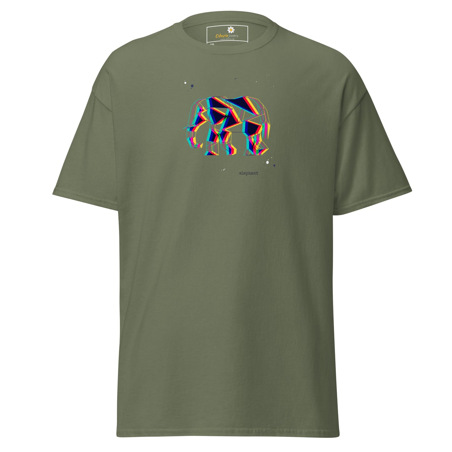 T-shirt classique unisexe - CARRÉS ÉLÉPHANTS ABSTRAITS - GRAND