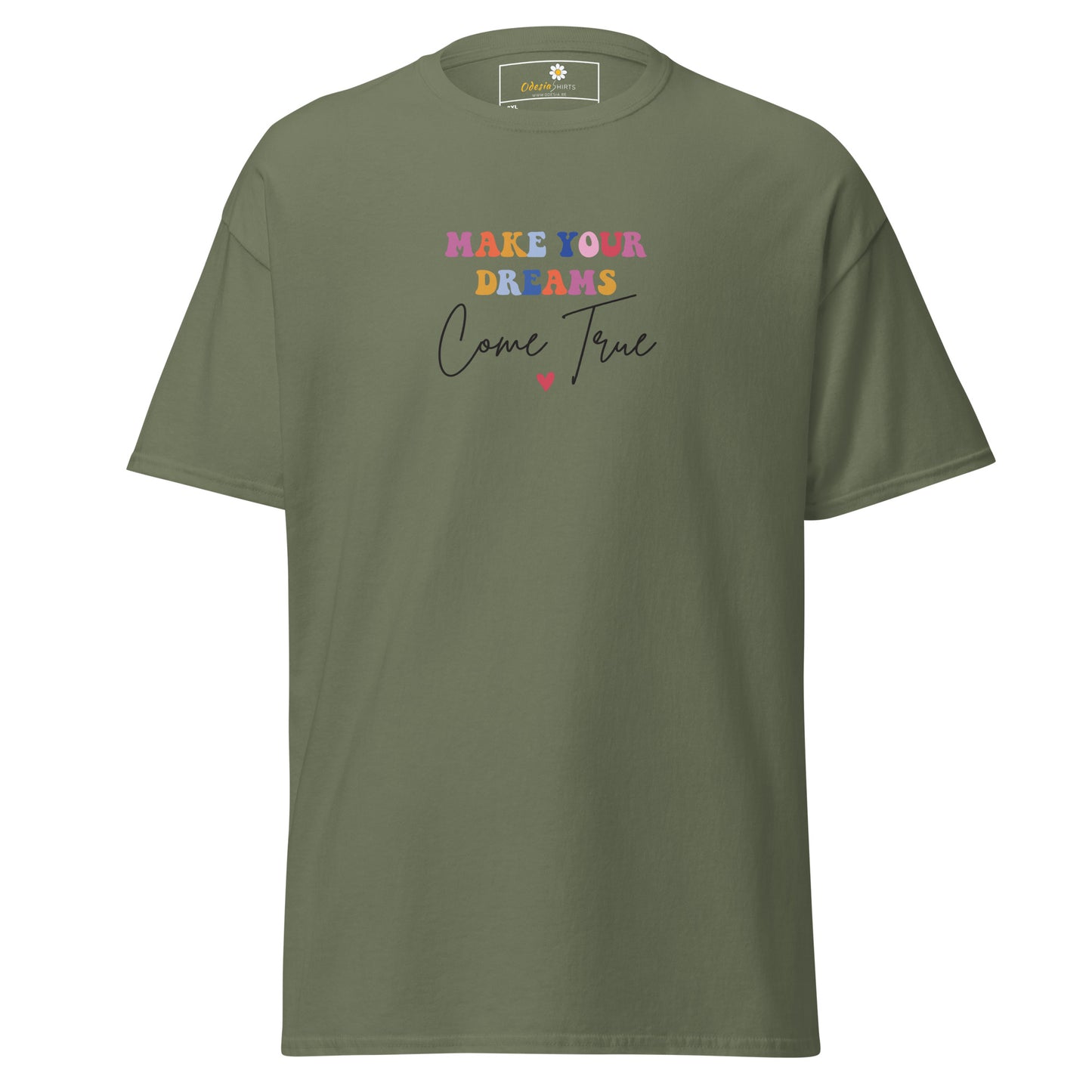 Heren klassiek t-shirt - TEKST MAAK JE DROMEN WAAR - GROOT