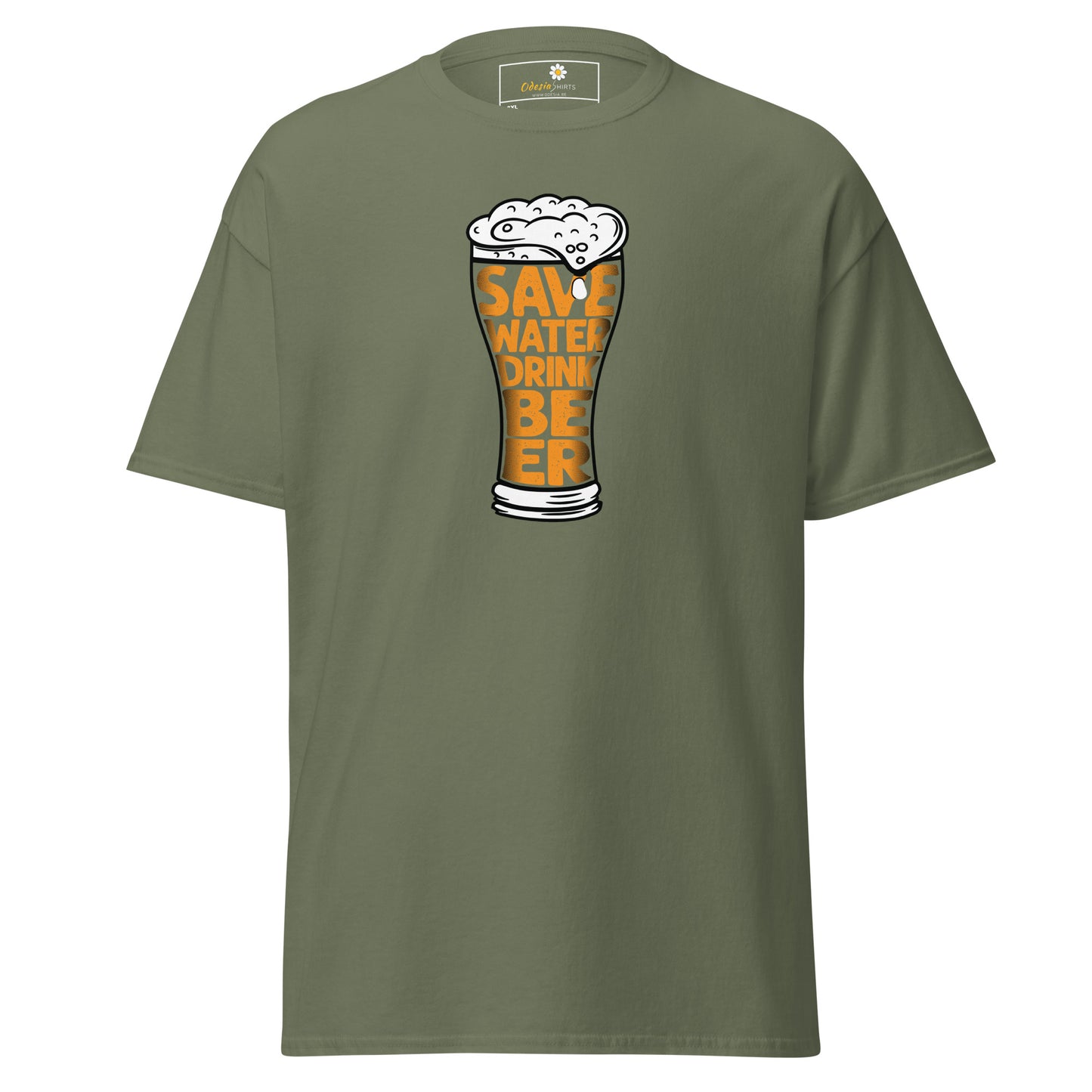 Unisex klassiek t-shirt - FUN SAVE WATER DRINK BEER - GROOT