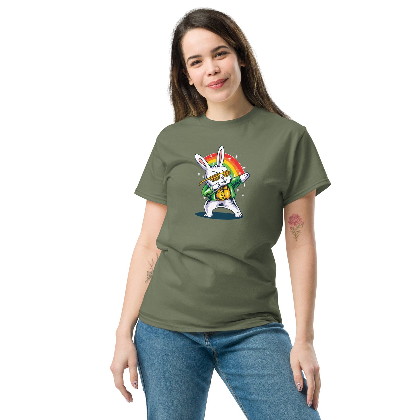 Unisex classic t-shirt - FUN DANCING RABBIT - BIG