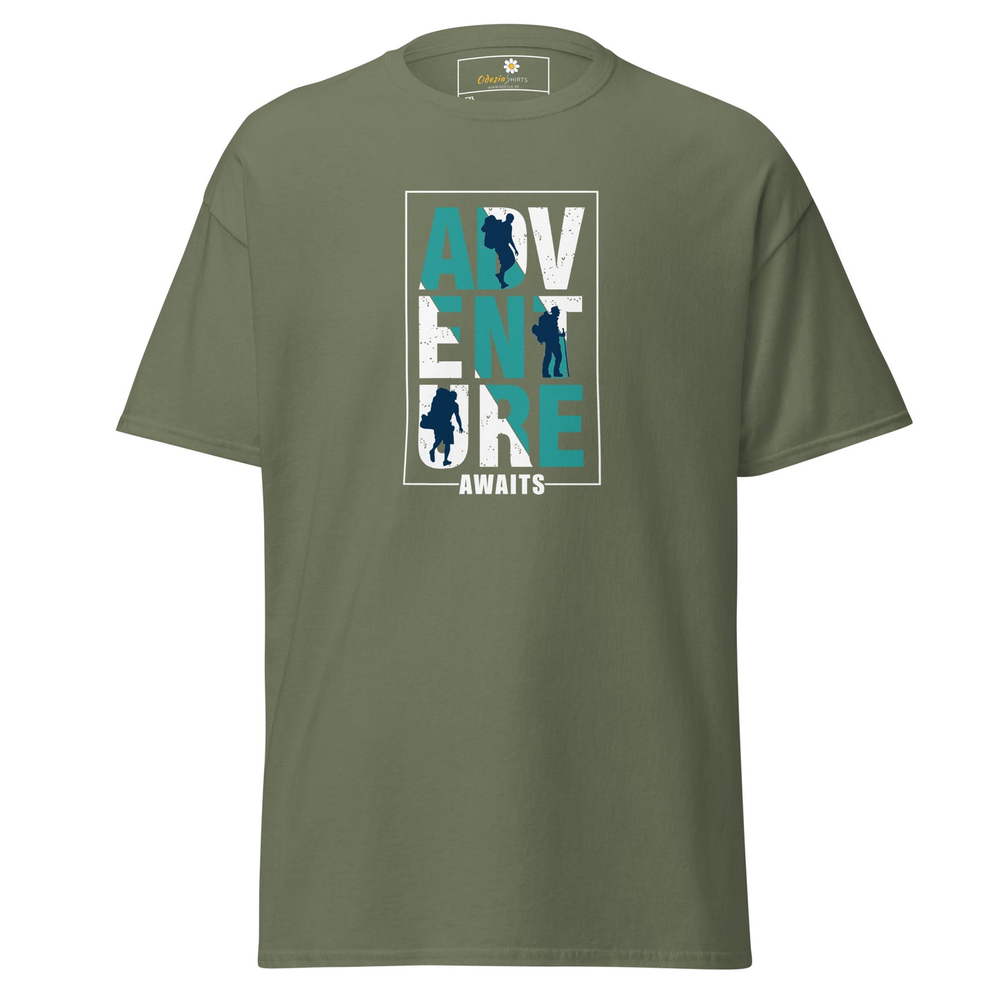Unisex classic t-shirt - ADVENTURE AWAITS - BIG