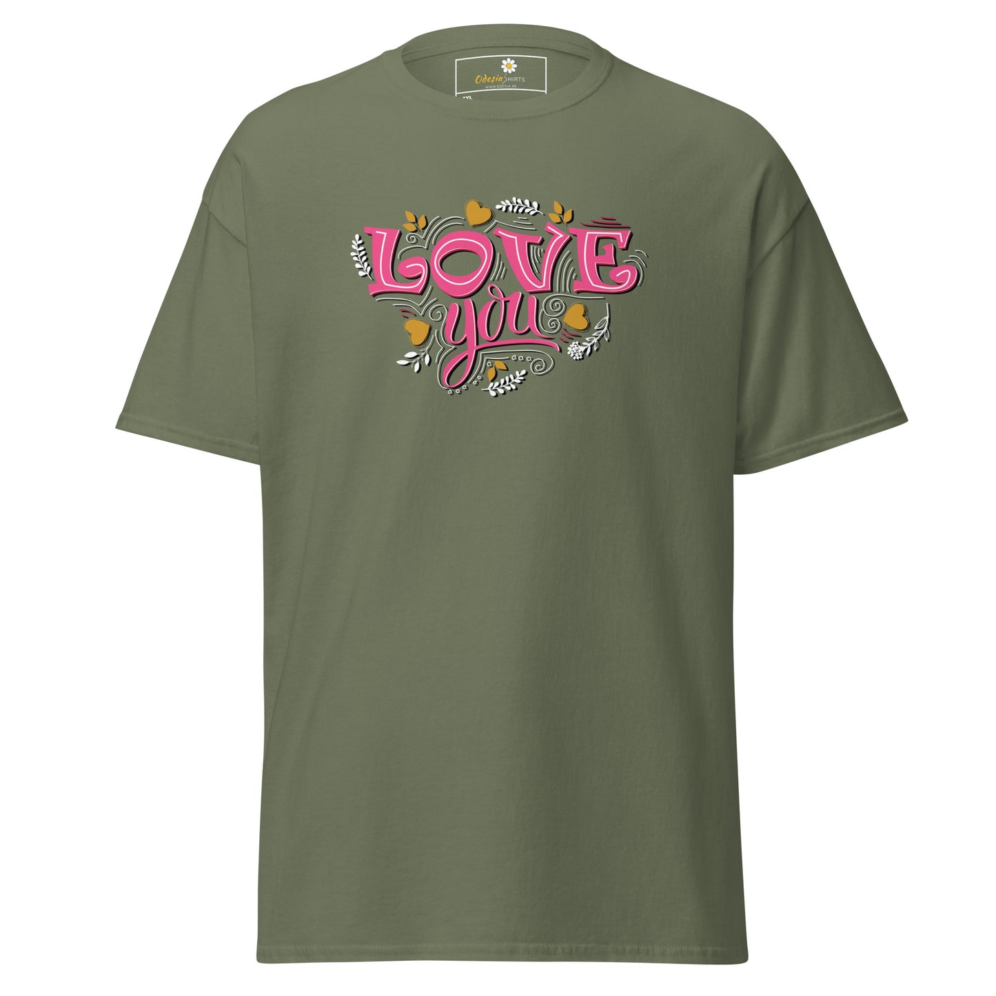 T-shirt classique pour homme - TEXT LOVE YOU - BIG