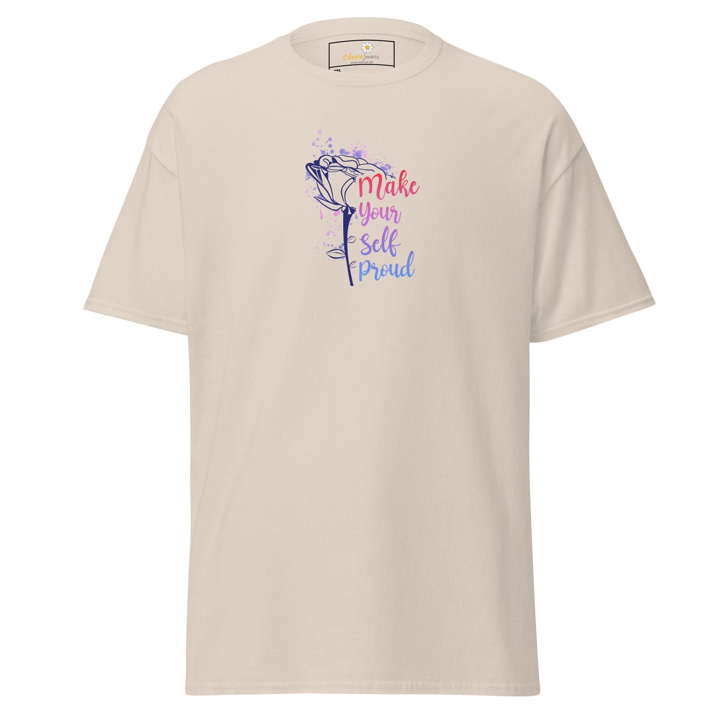 T-shirt classique pour homme - TEXT POSITIVE MAKE YOURSELF PROUD - BIG