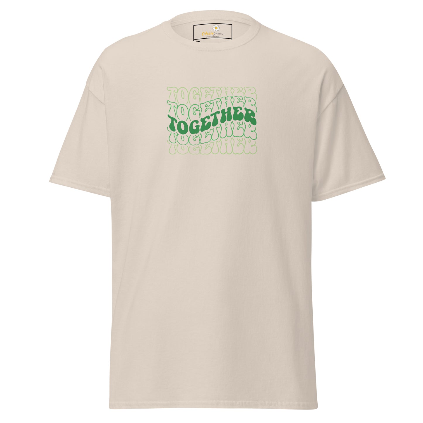 Heren klassiek t-shirt - TEXT POSITIVE TOGETHER - GROOT