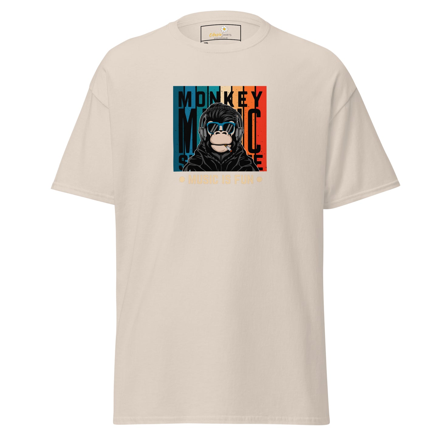 Unisex klassiek t-shirt - MUZIEK AAP IS LEUK - GROOT