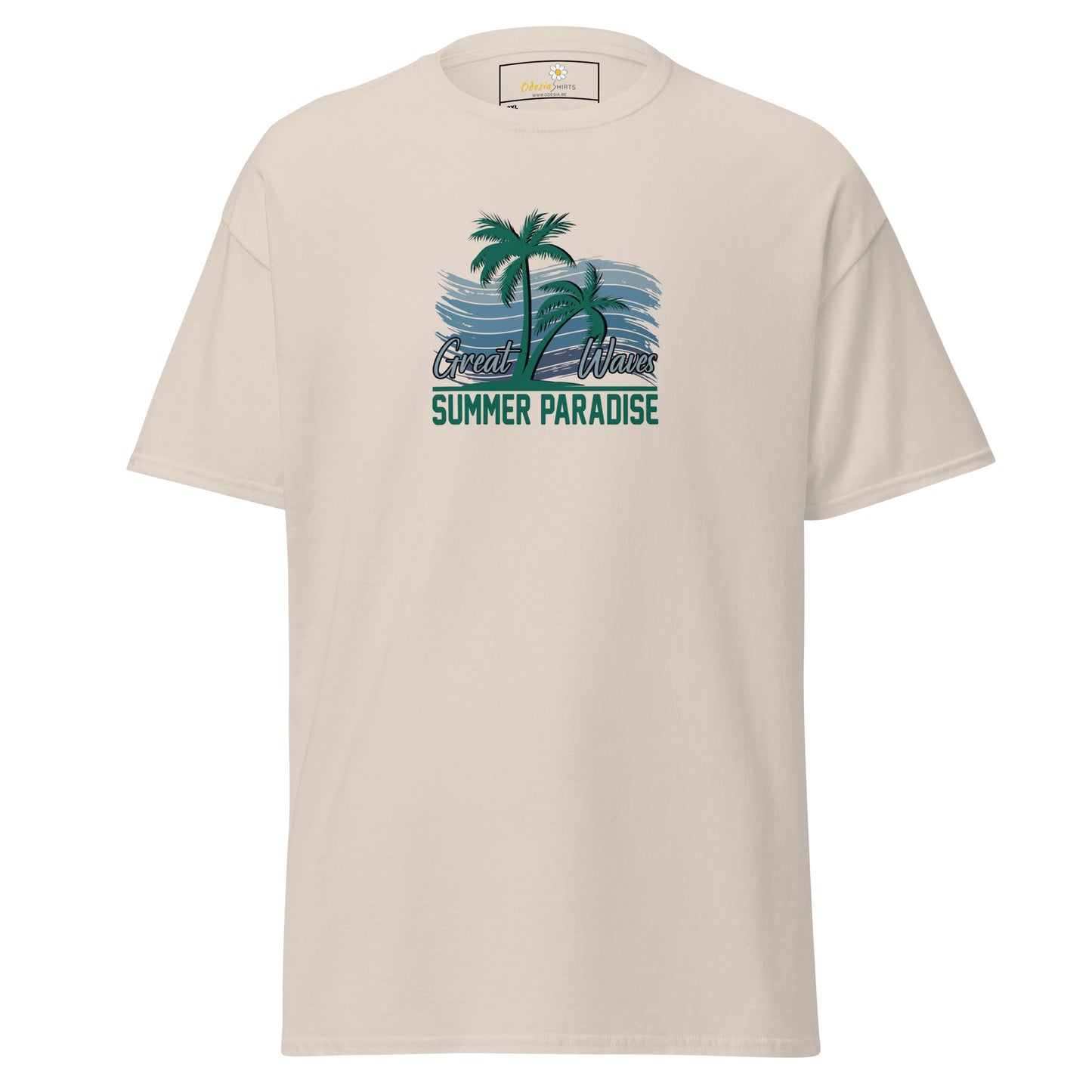 Heren klassiek t-shirt - SUMMER GREAT WAVES - GROOT