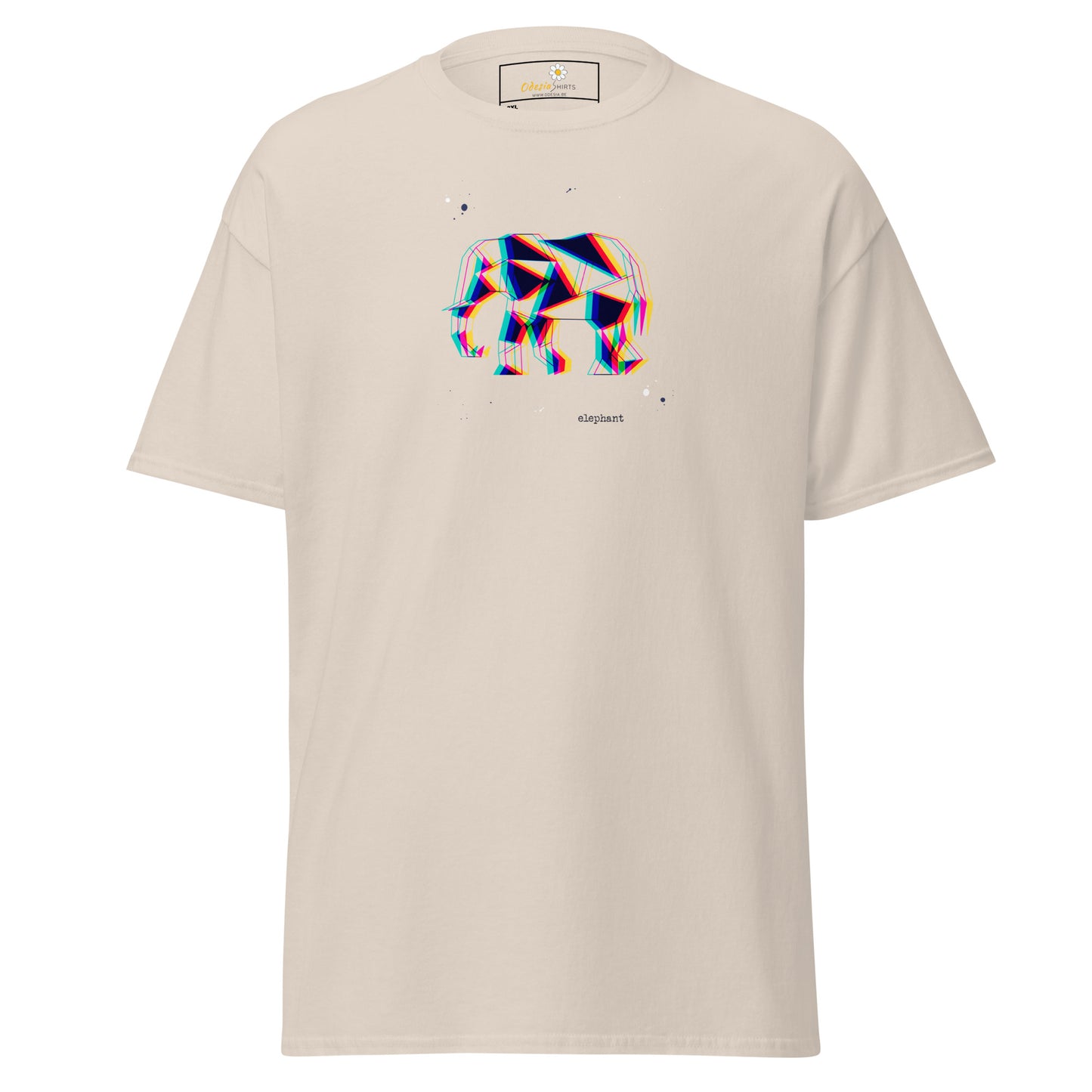 T-shirt classique unisexe - CARRÉS ÉLÉPHANTS ABSTRAITS - GRAND