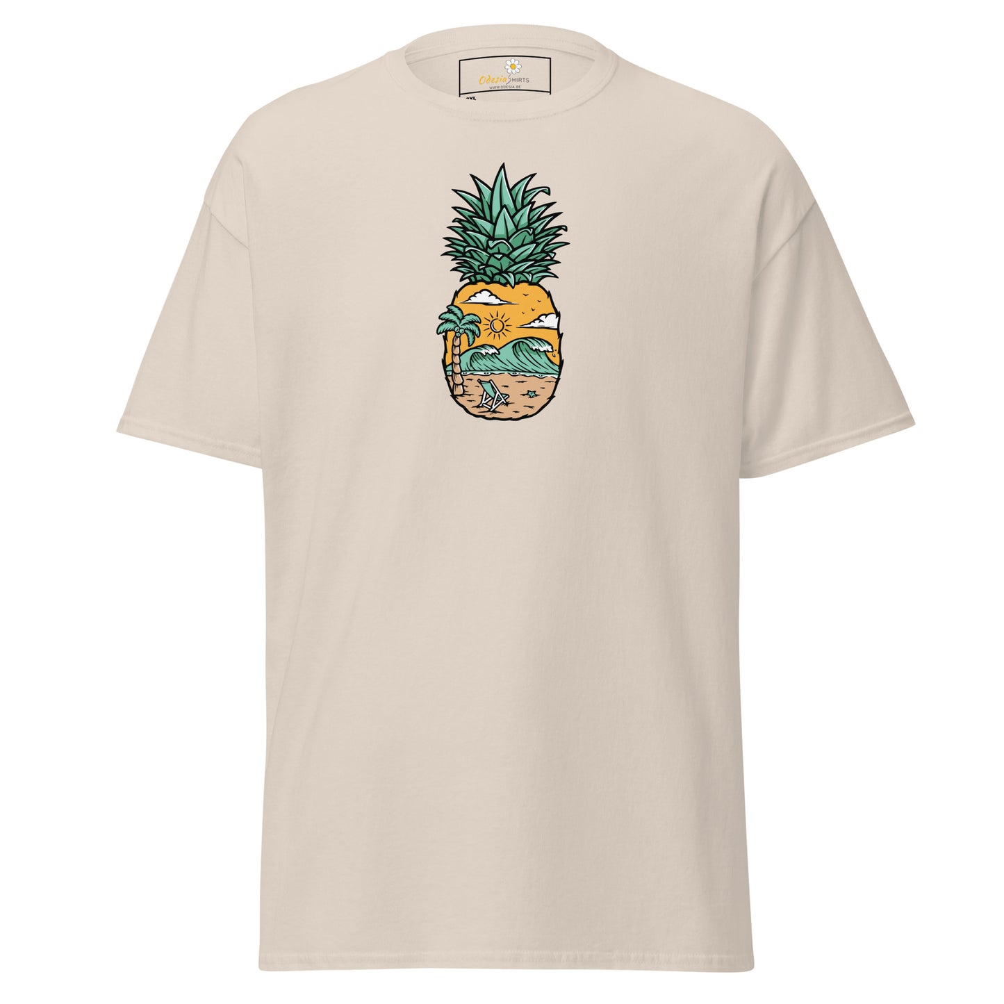 Klassiek heren t-shirt - SUMMER PINEAPPLE VIEW - GROOT