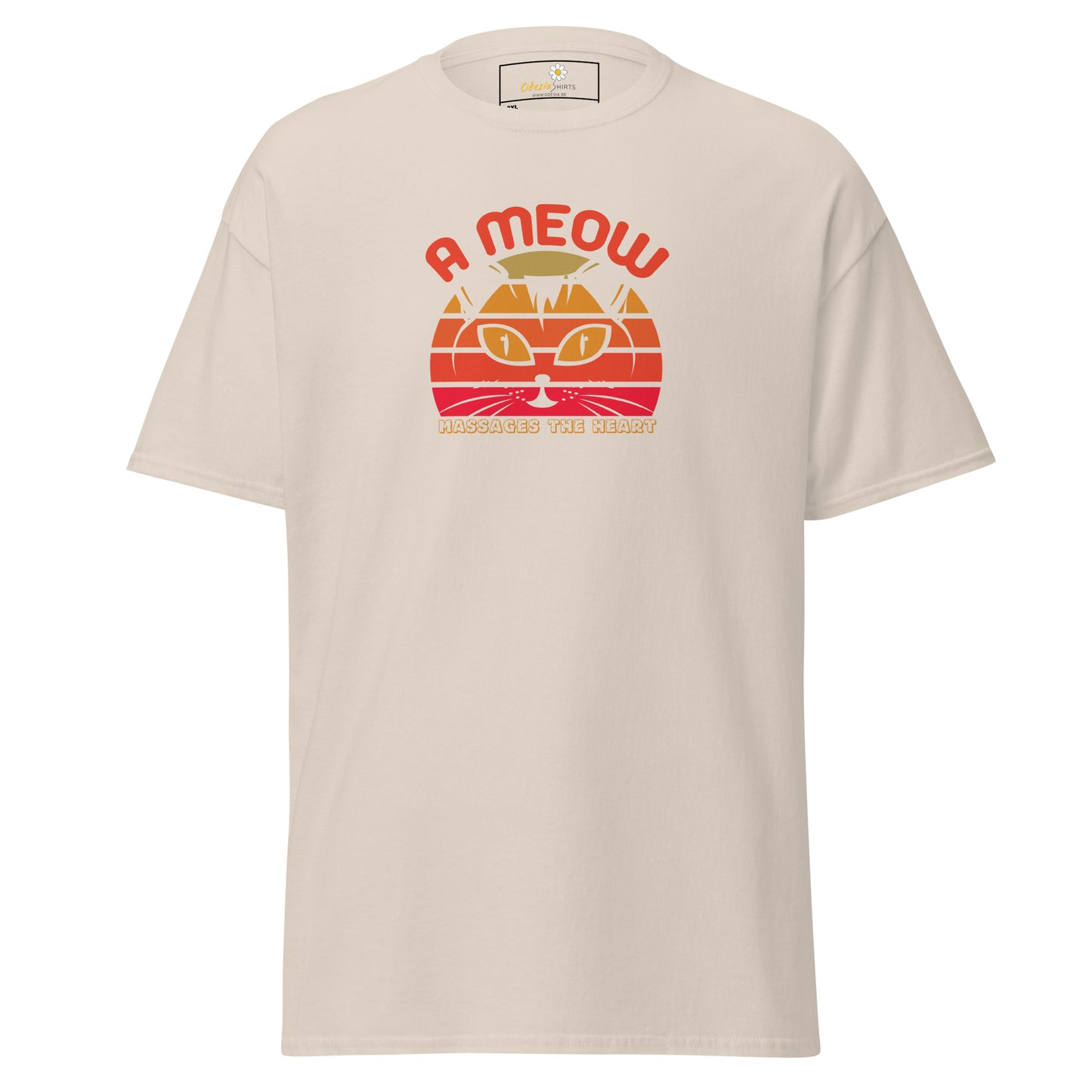 Unisex classic t-shirt - ANIMALS A CAT MASSAGE THE HEART - BIG