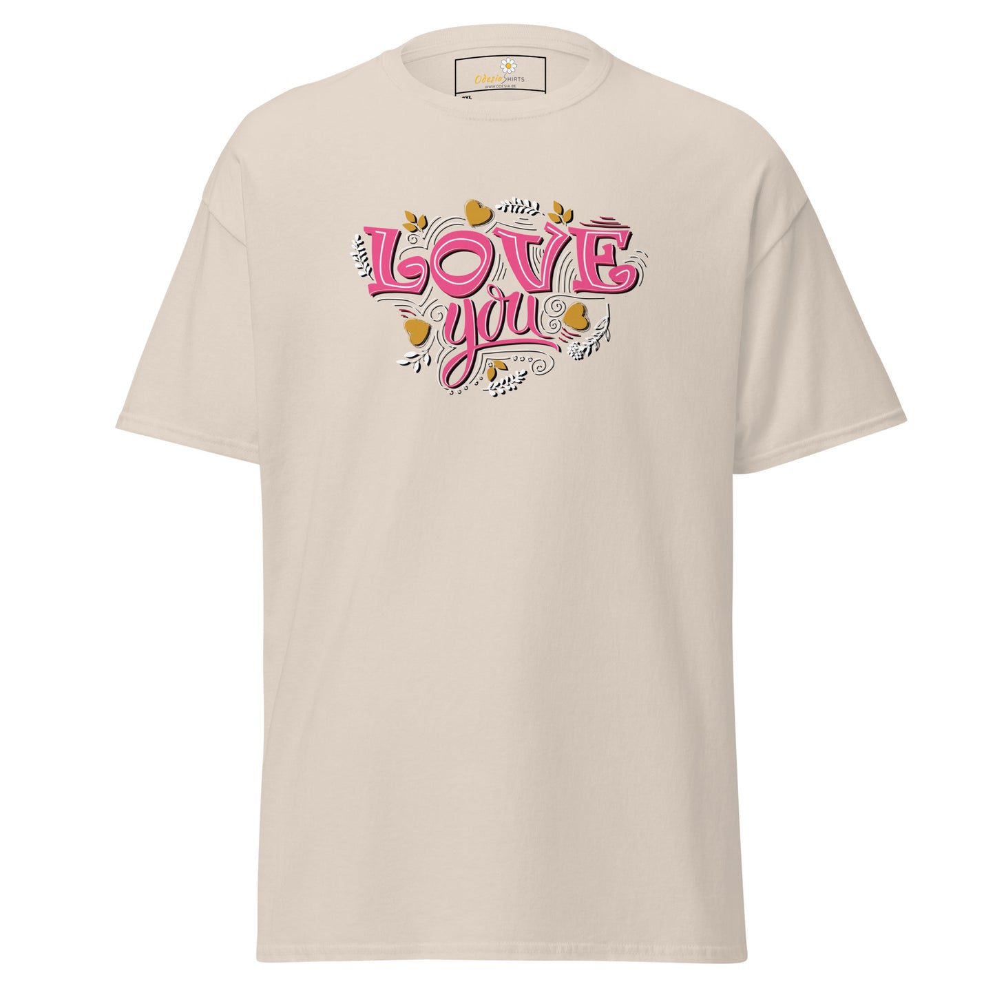 T-shirt classique pour homme - TEXT LOVE YOU - BIG