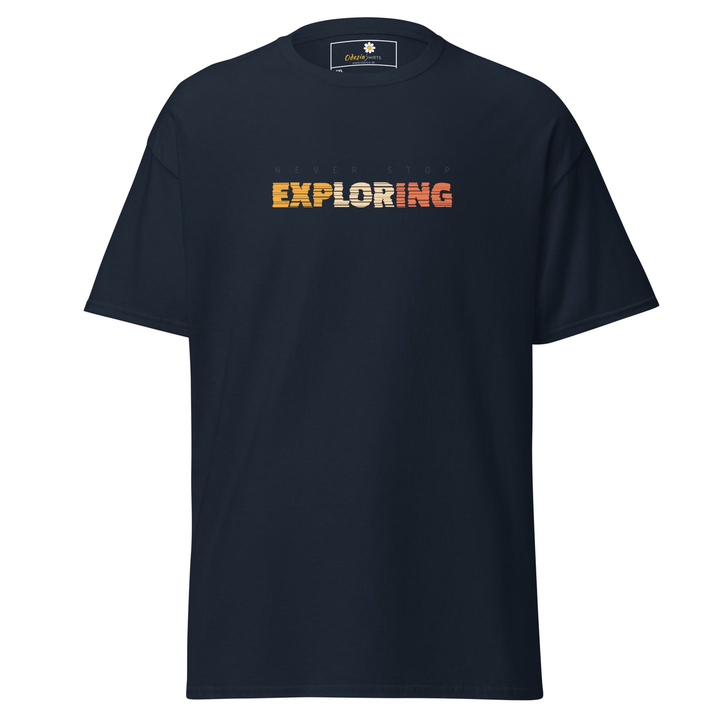 Unisex classic t-shirt - ADVENTURE TEXT NEVER STOP EXPLORING - BIG