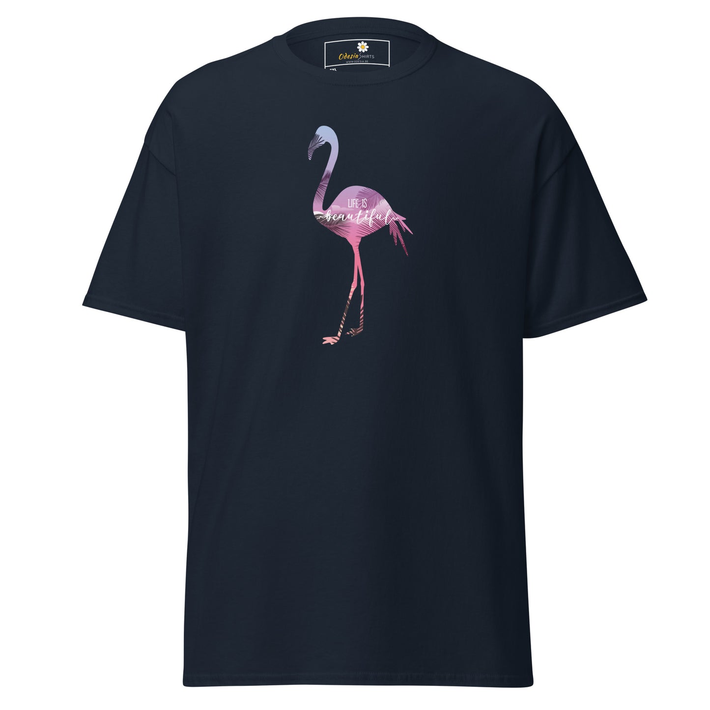 Heren klassiek t-shirt - WILDLIFE FLAMINGO - GROOT