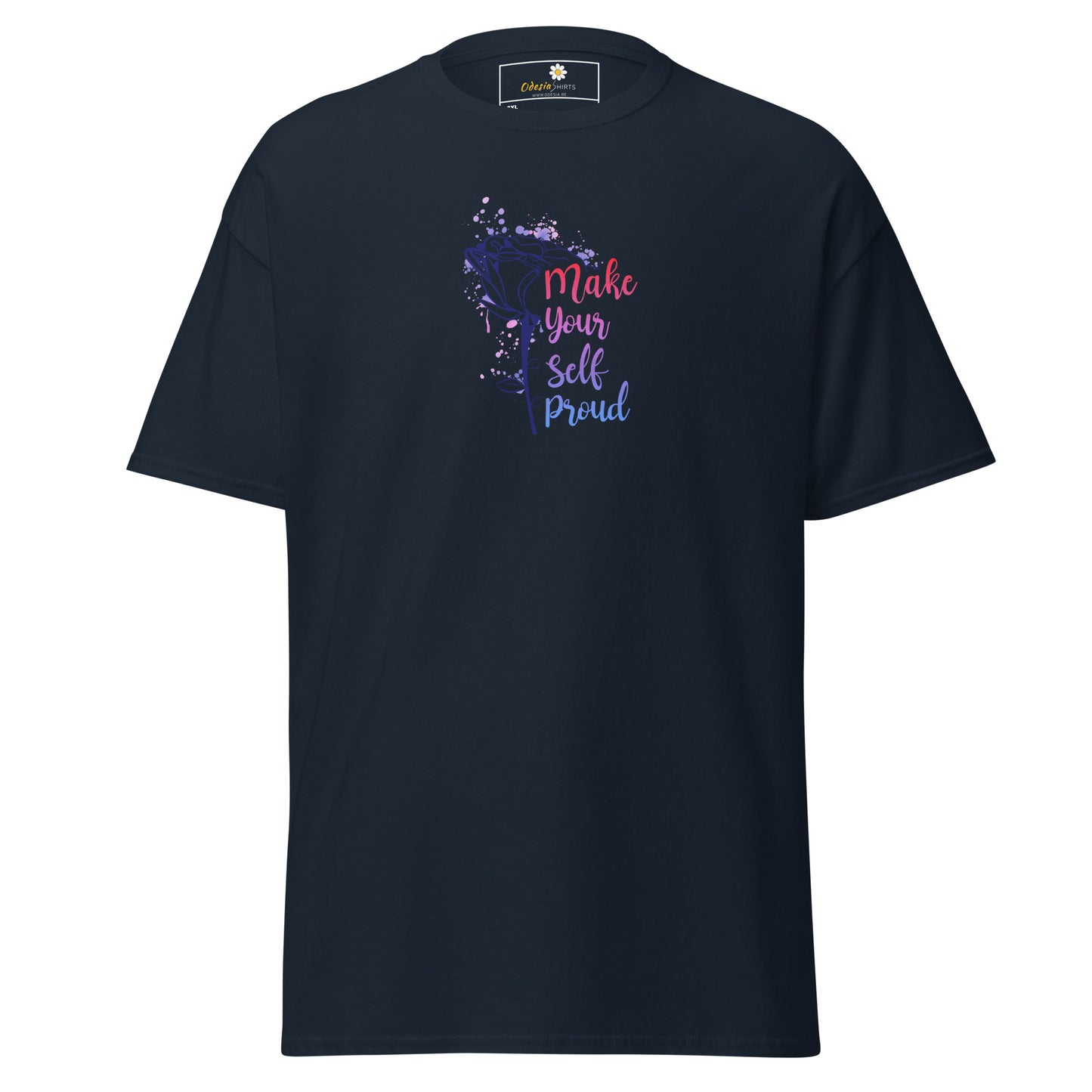 T-shirt classique pour homme - TEXT POSITIVE MAKE YOURSELF PROUD - BIG
