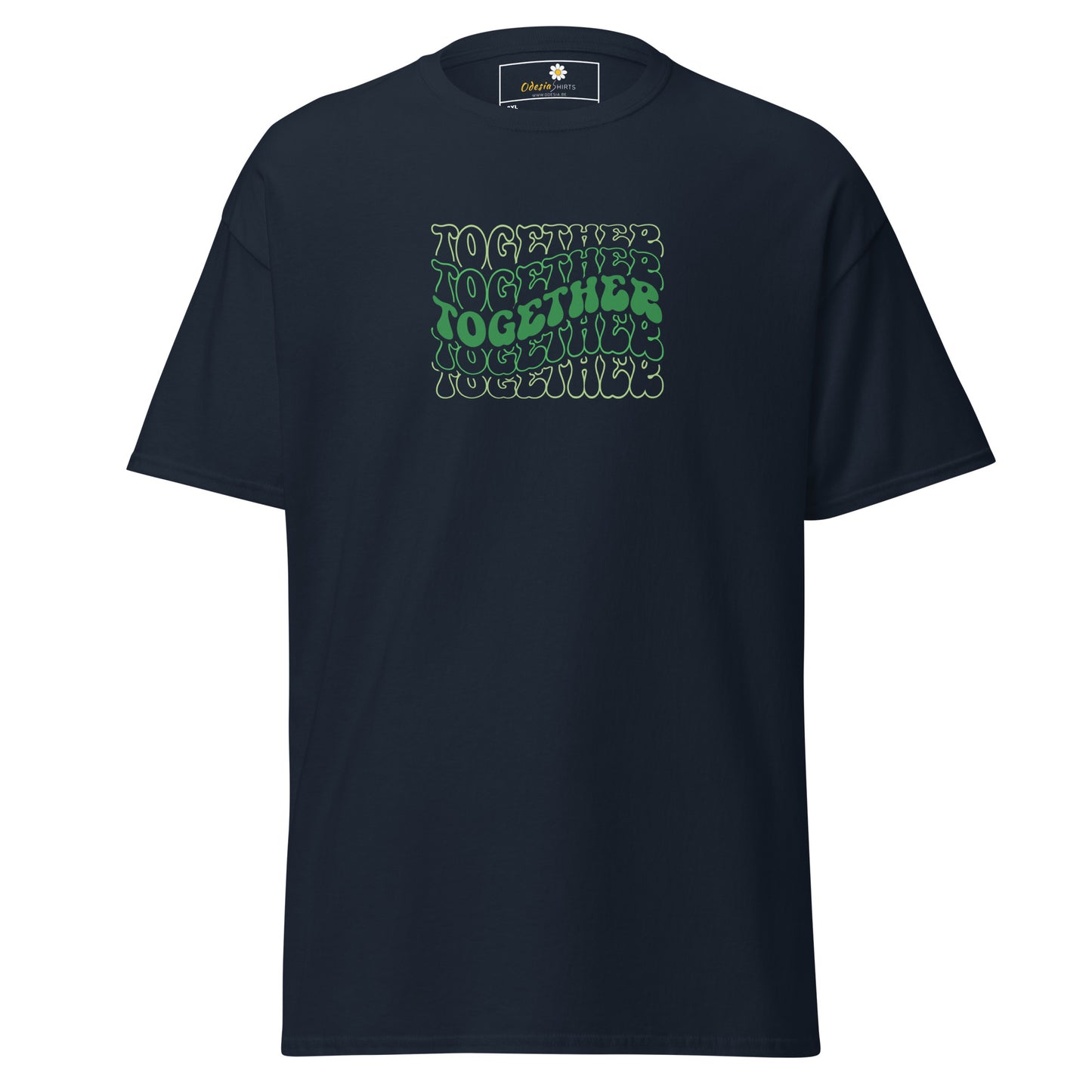Heren klassiek t-shirt - TEXT POSITIVE TOGETHER - GROOT