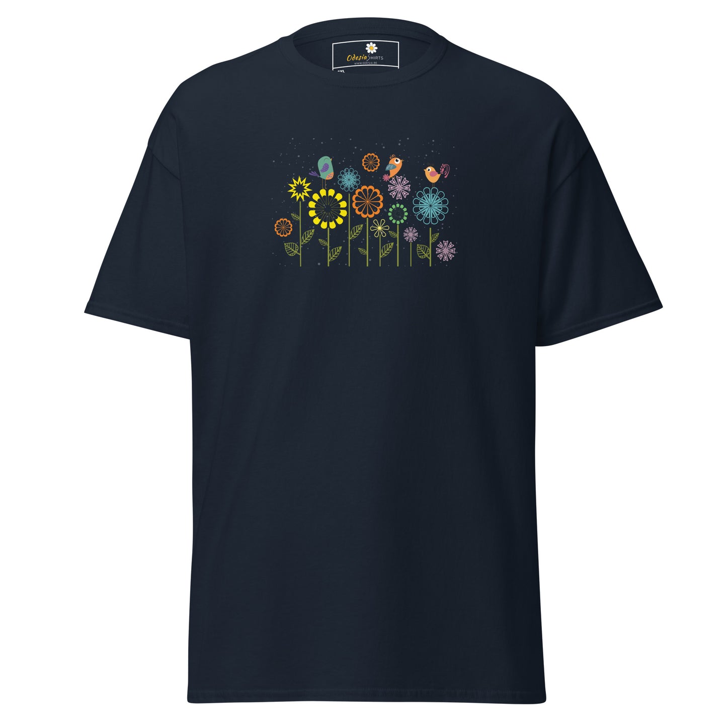 Klassieke t-shirts voor heren - DIEREN VOGELS OP BLOEMEN - GROOT