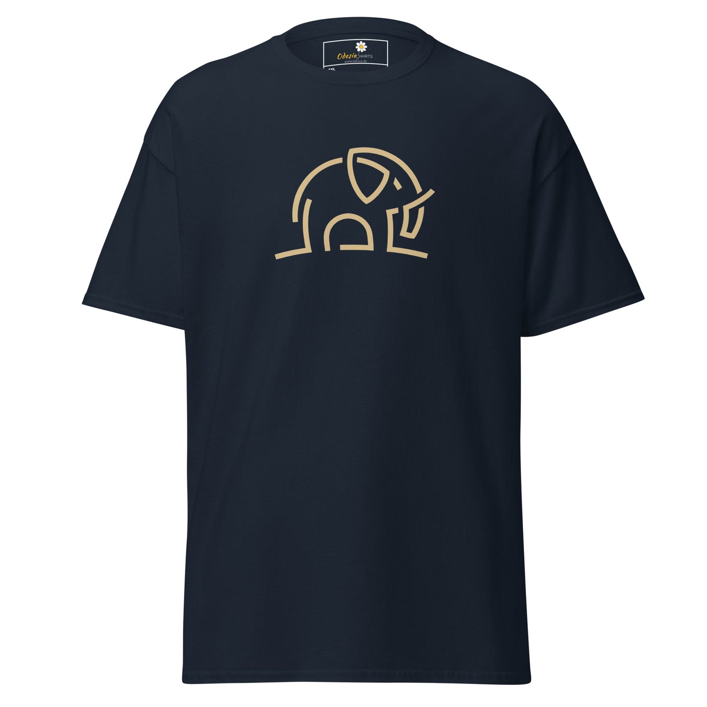 Klassiek heren t-shirt - WILDLIFE ELEPHANT LINES - GROOT