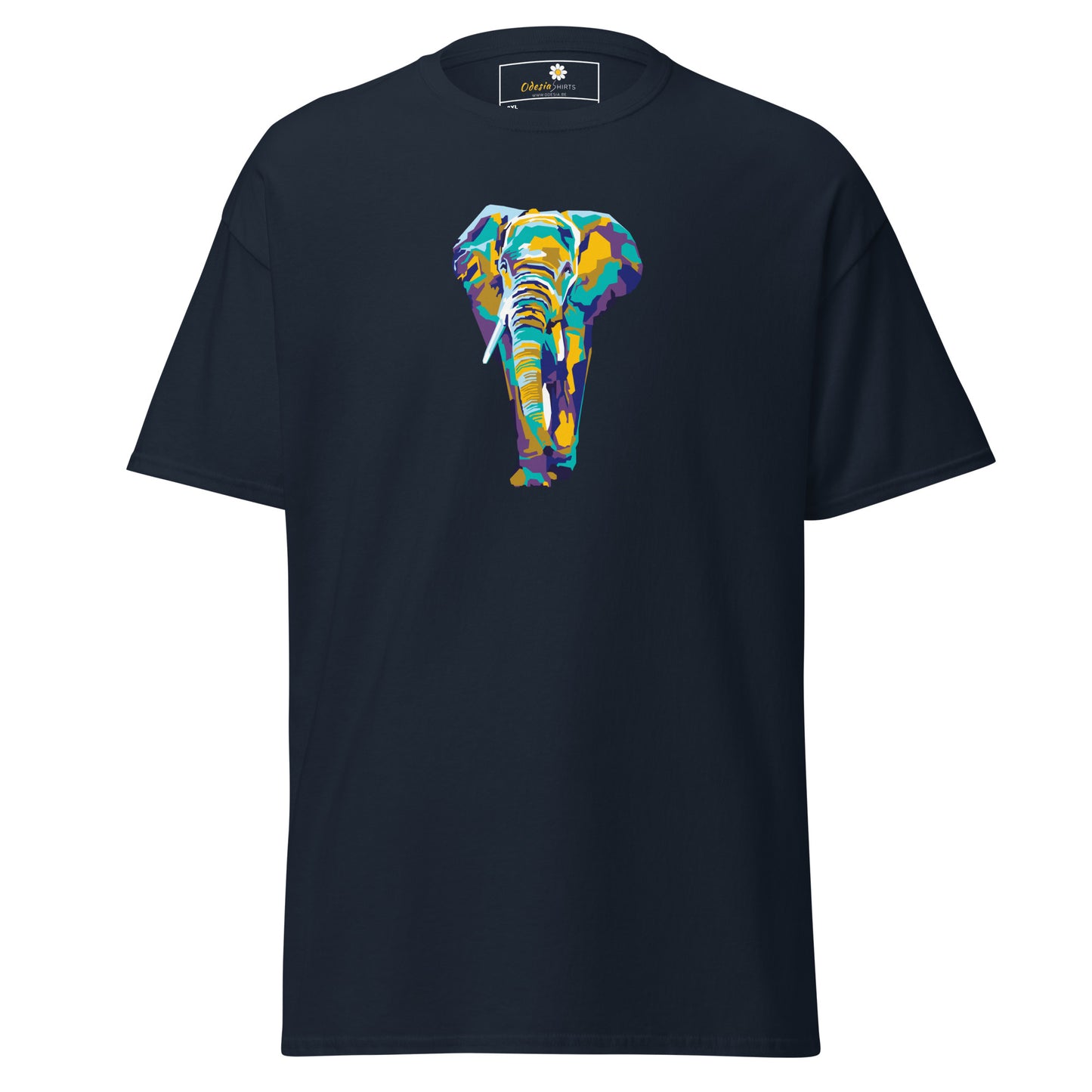Heren klassiek t-shirt - WILDLIFE ELEPHANT KLEURRIJK - GROOT