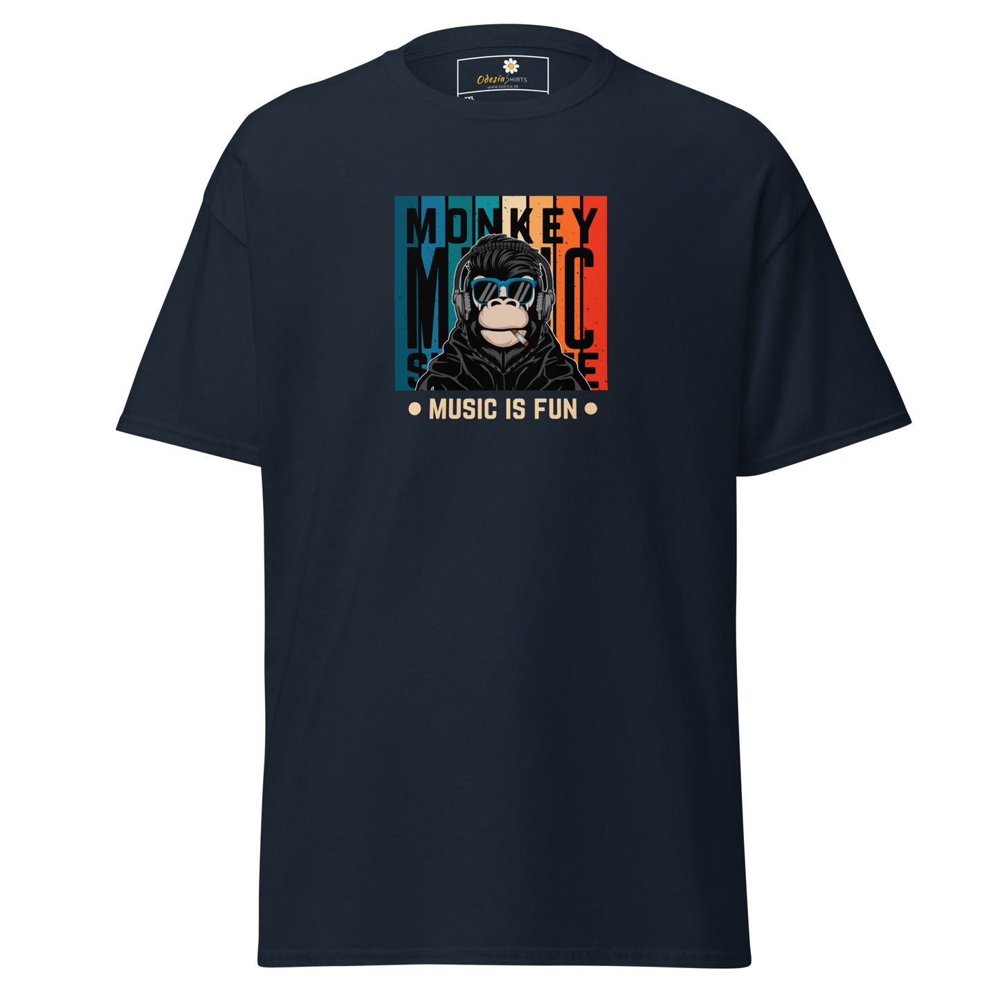 Unisex klassiek t-shirt - MUZIEK AAP IS LEUK - GROOT
