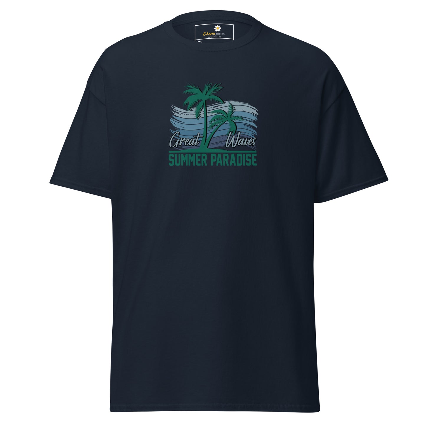 Heren klassiek t-shirt - SUMMER GREAT WAVES - GROOT