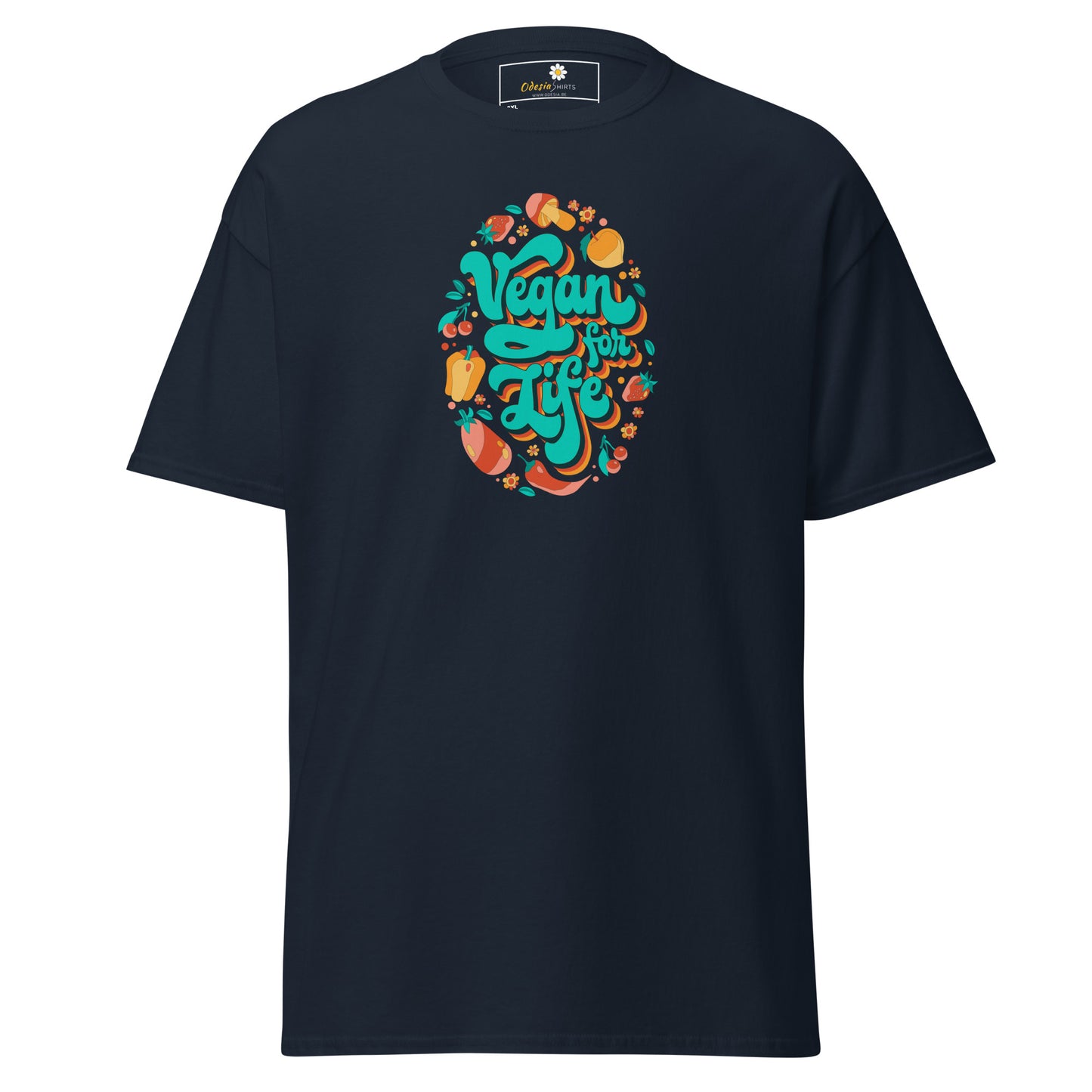 Klassiek T-shirt voor heren - VEGECOLO VEGAN FOR LIFE - GROOT