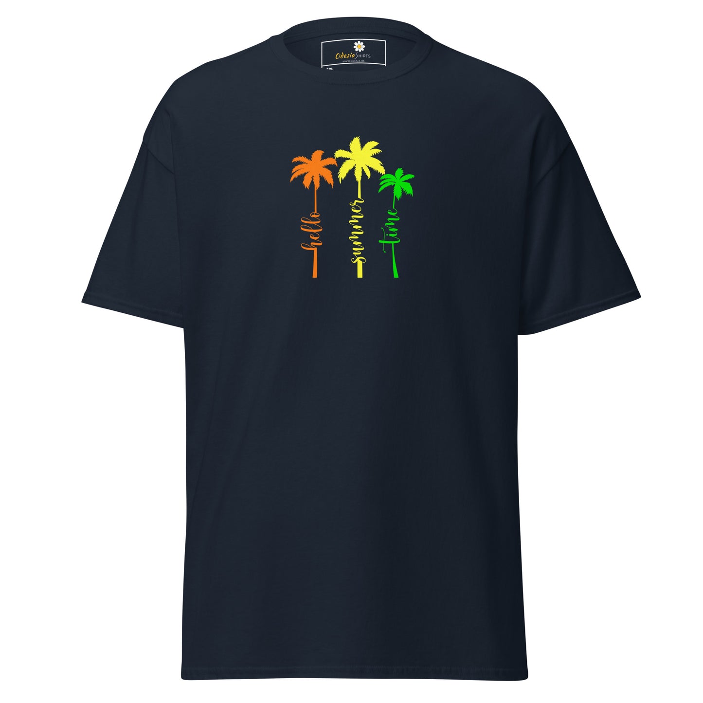 Klassiek heren t-shirt - SUMMER HELLO TIMES - GROOT