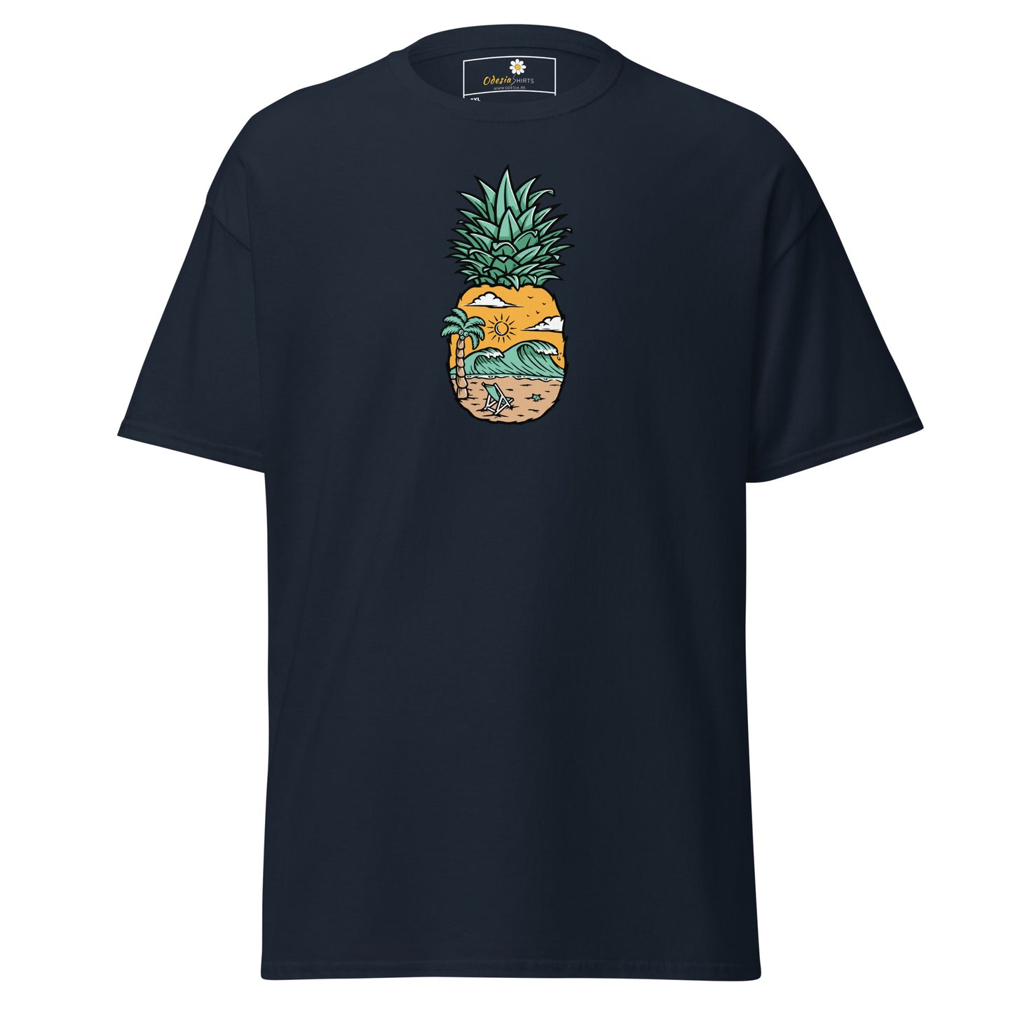 Klassiek heren t-shirt - SUMMER PINEAPPLE VIEW - GROOT