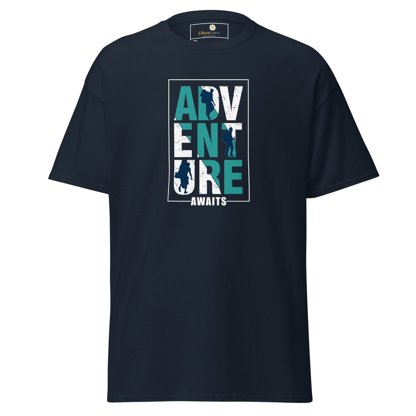Unisex classic t-shirt - ADVENTURE AWAITS - BIG