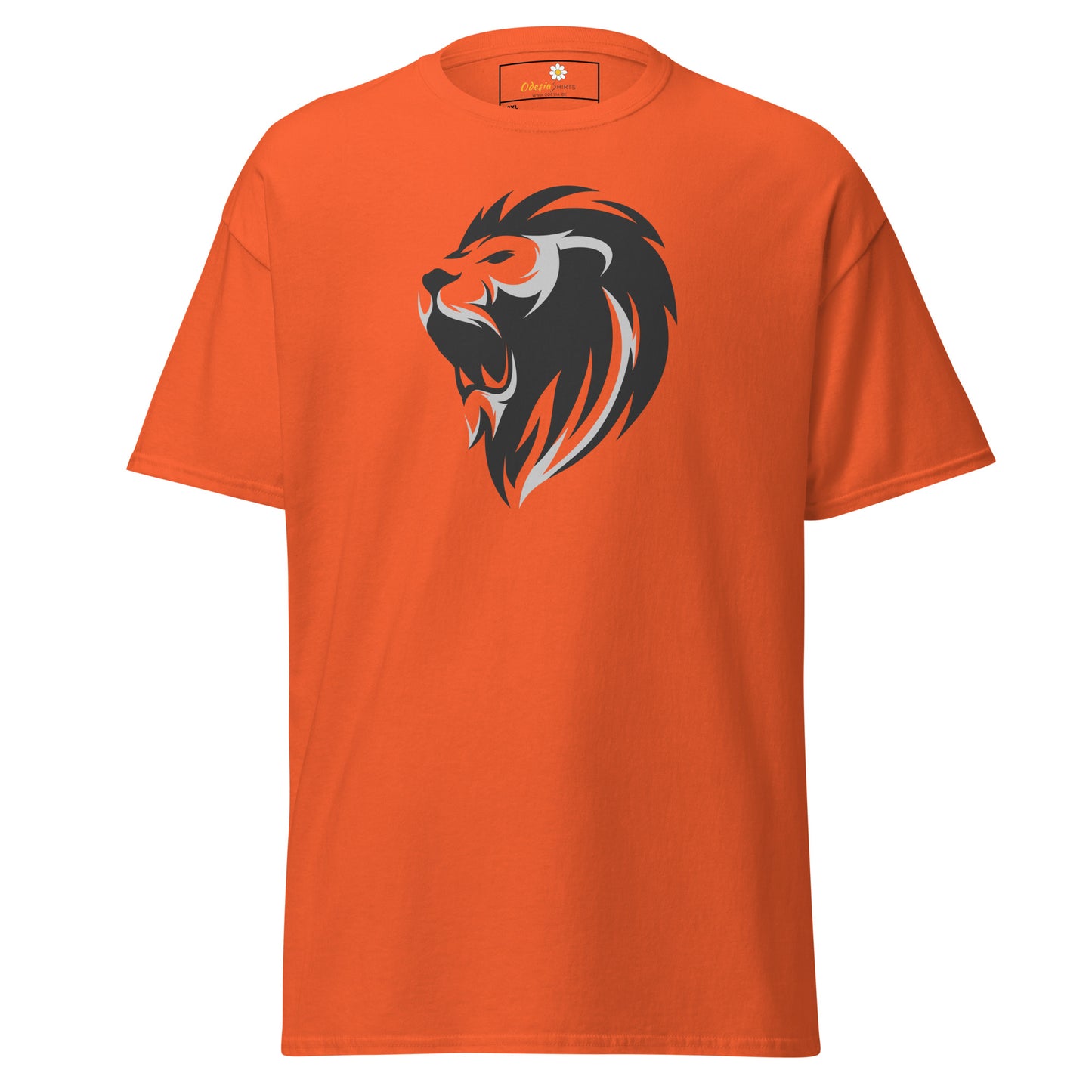 Heren klassiek t-shirt - WILDLIFE LION HEAD GREY - GROOT