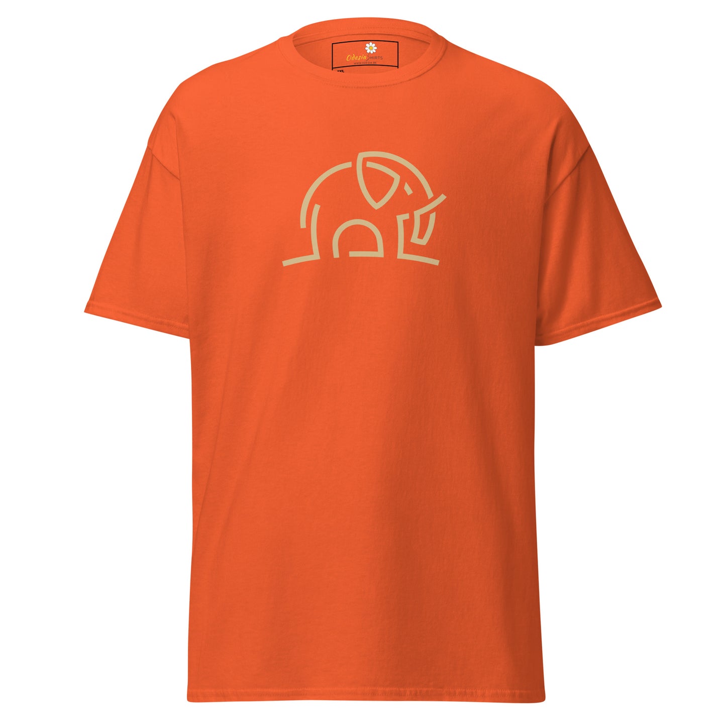 Klassiek heren t-shirt - WILDLIFE ELEPHANT LINES - GROOT