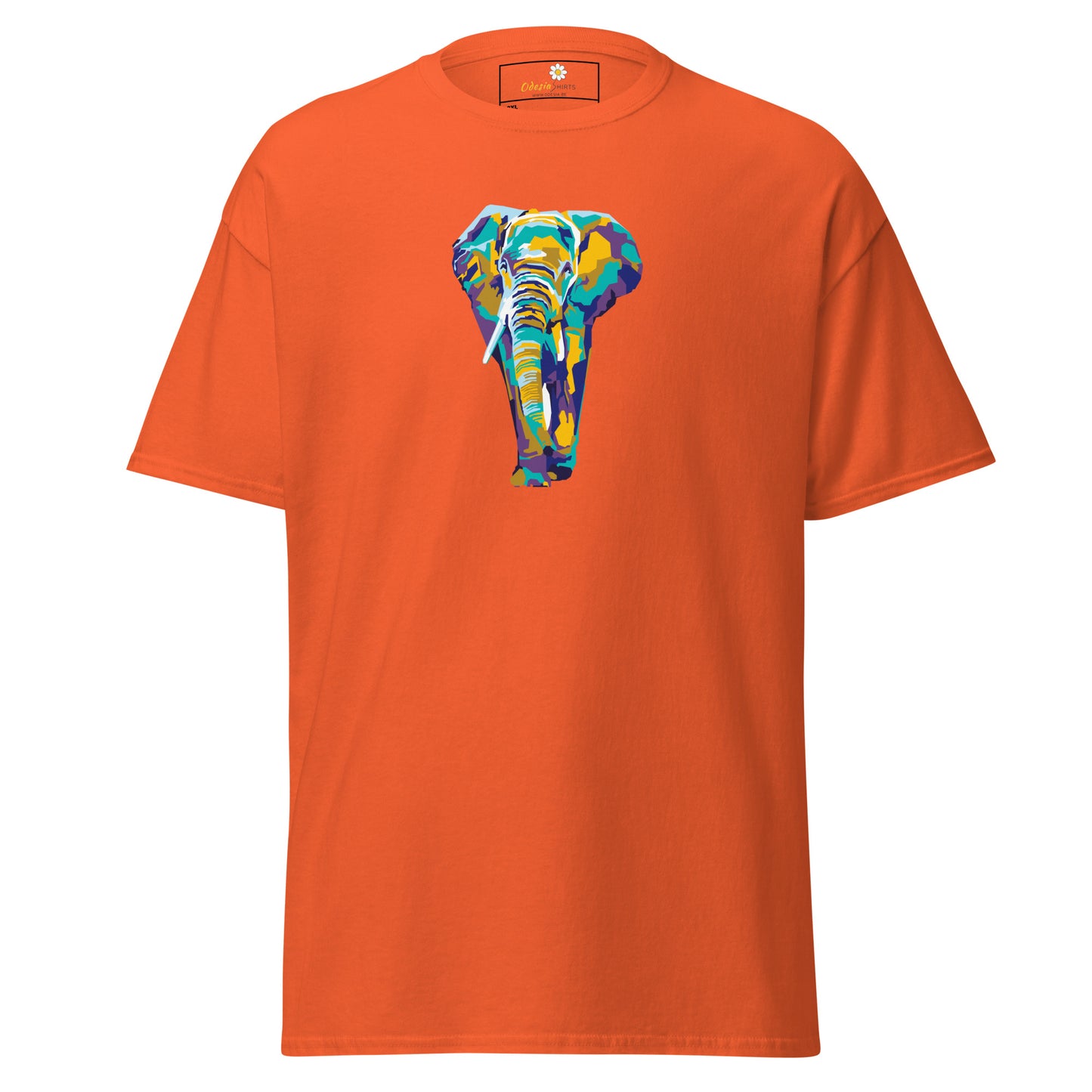 Heren klassiek t-shirt - WILDLIFE ELEPHANT KLEURRIJK - GROOT