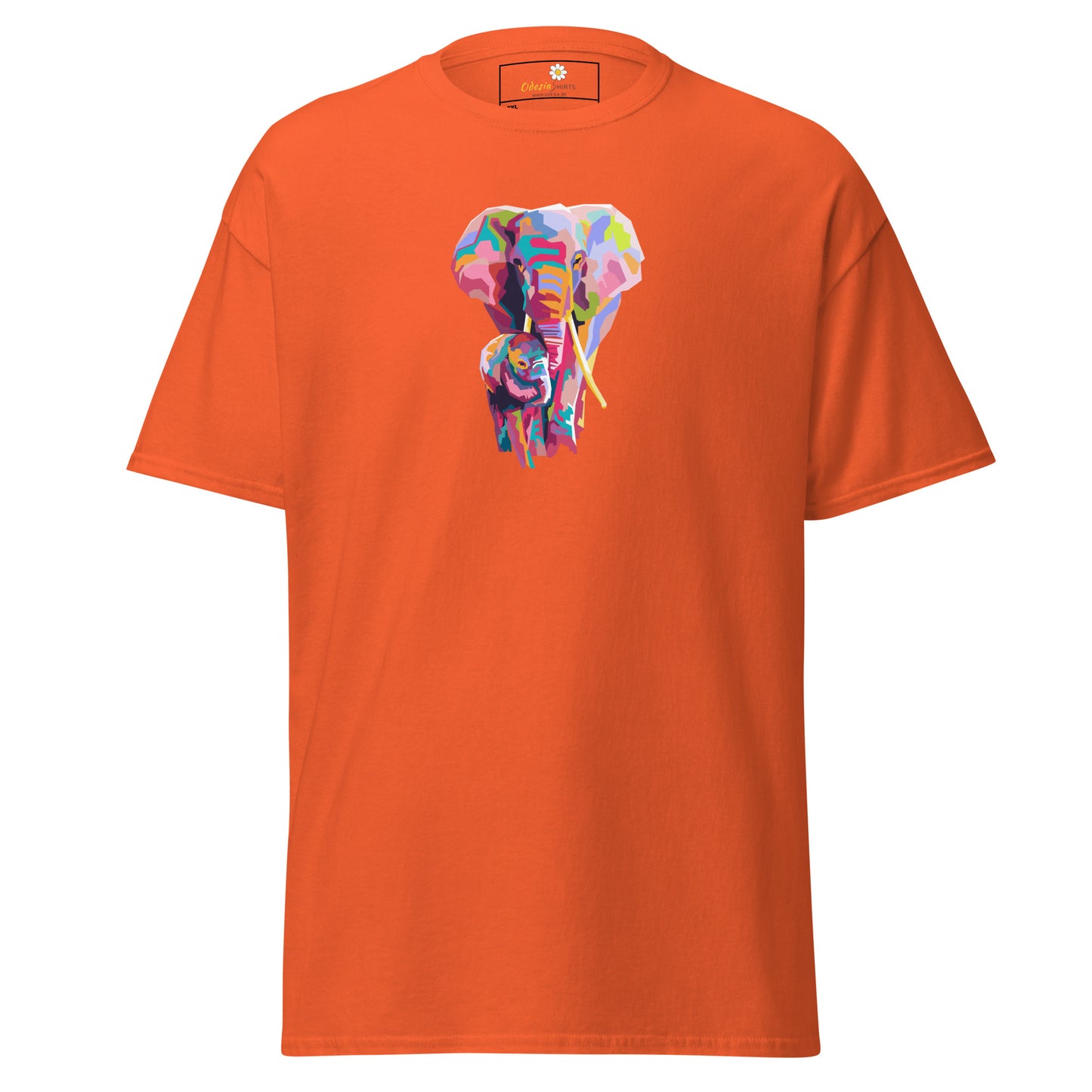 Klassiek heren t-shirt - WILDLIFE KLEURRIJKE OLIFANTEN - GROOT