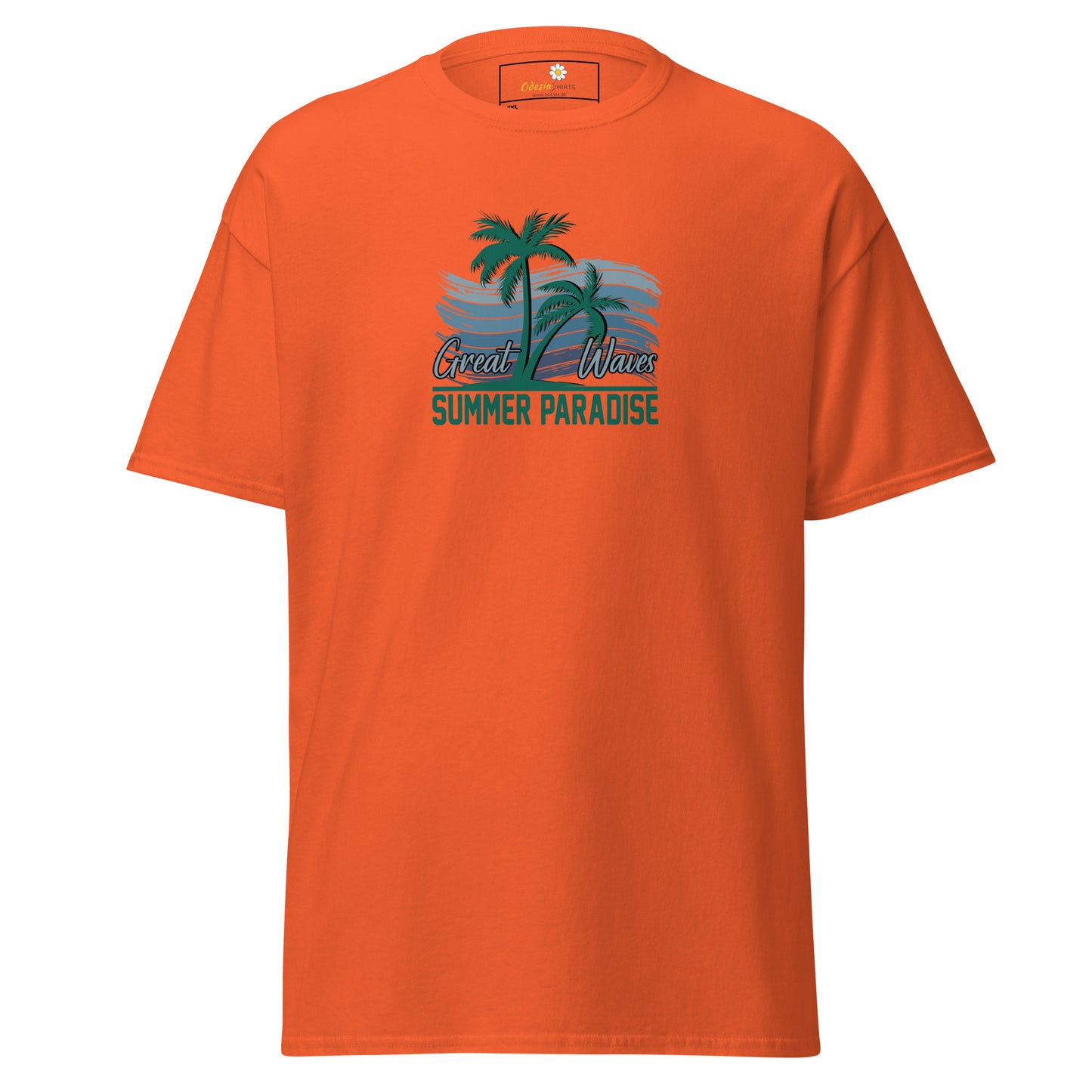 Heren klassiek t-shirt - SUMMER GREAT WAVES - GROOT