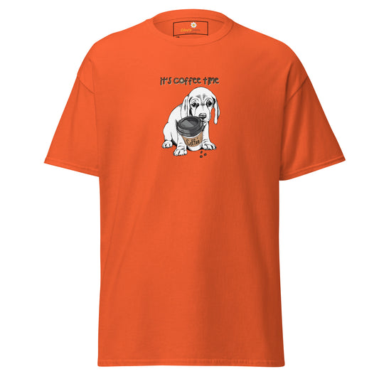 T-shirt classique unisexe - ANIMAUX CHIOT COFFEE TIME - GRAND