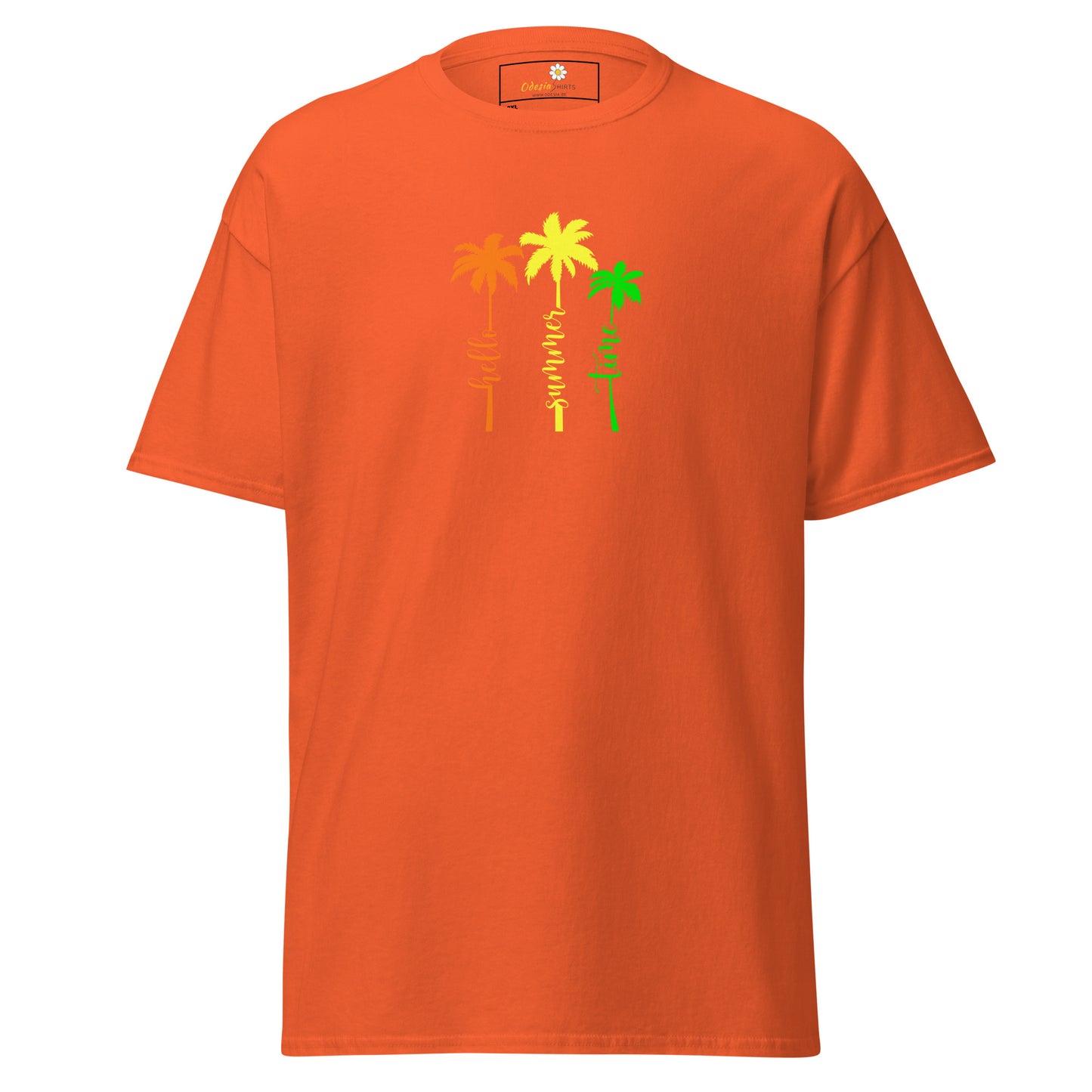 Klassiek heren t-shirt - SUMMER HELLO TIMES - GROOT