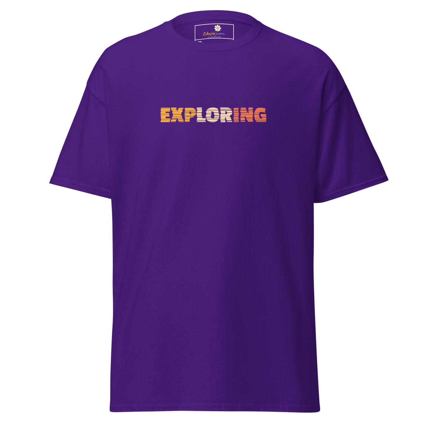 Unisex classic t-shirt - ADVENTURE TEXT NEVER STOP EXPLORING - BIG