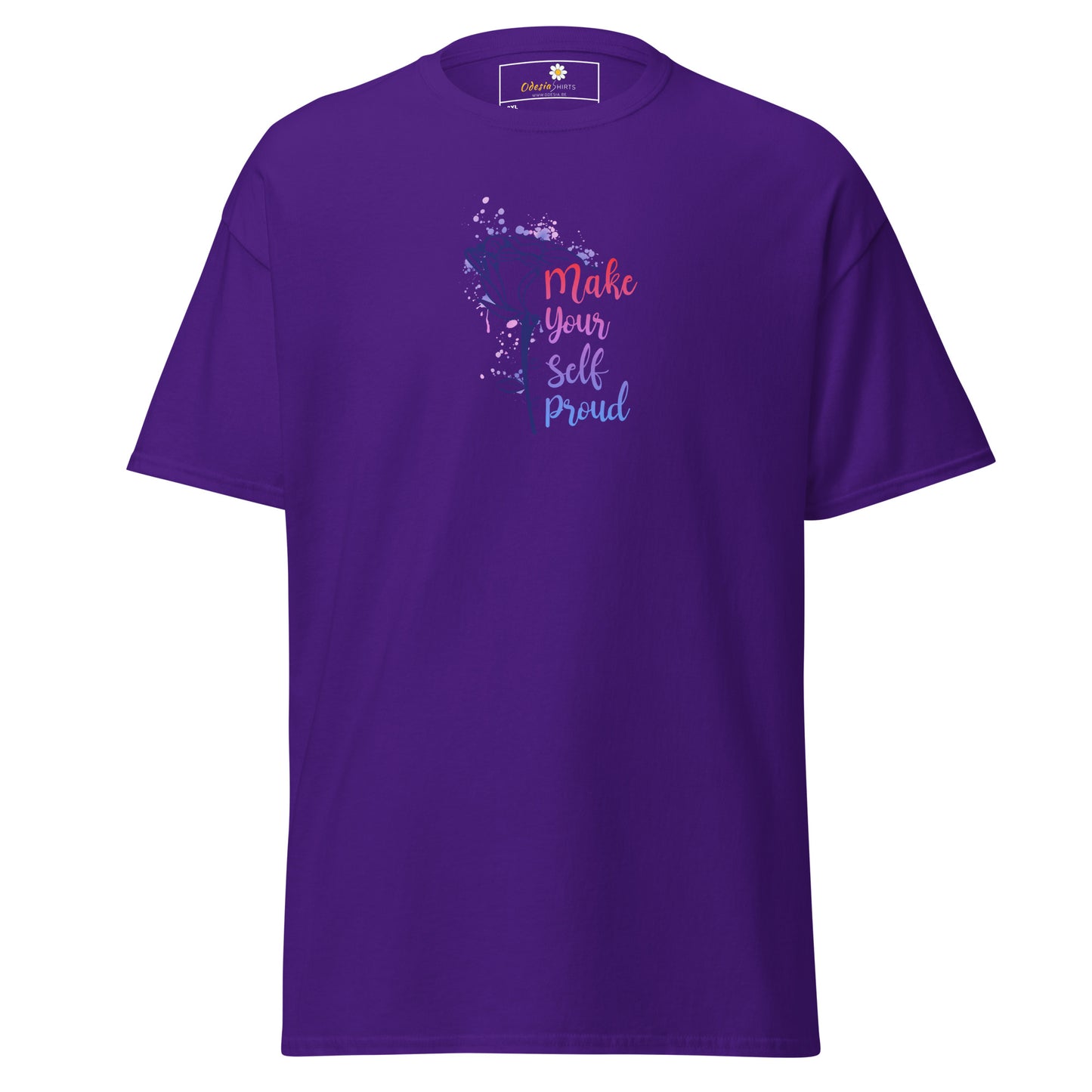 T-shirt classique pour homme - TEXT POSITIVE MAKE YOURSELF PROUD - BIG