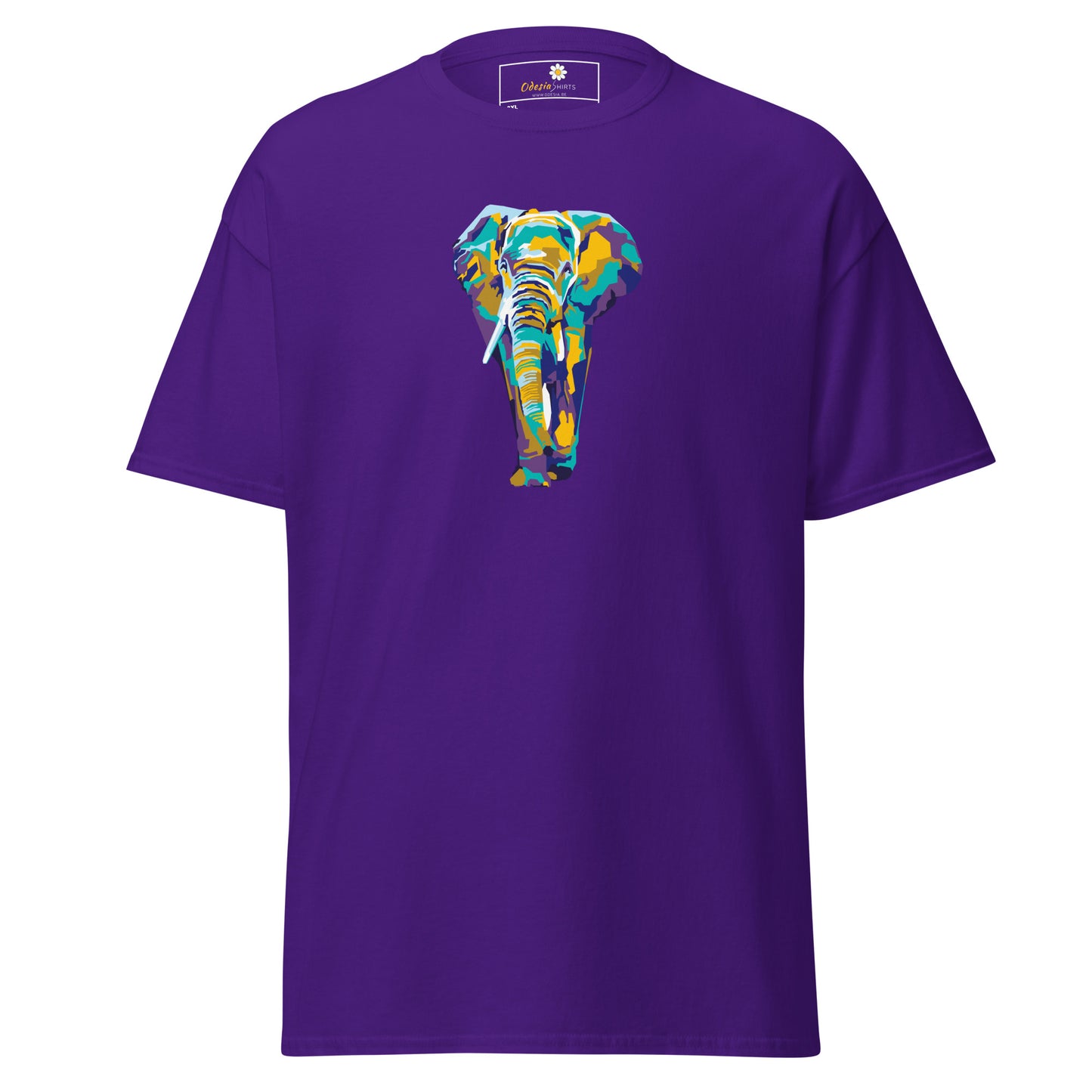 Heren klassiek t-shirt - WILDLIFE ELEPHANT KLEURRIJK - GROOT