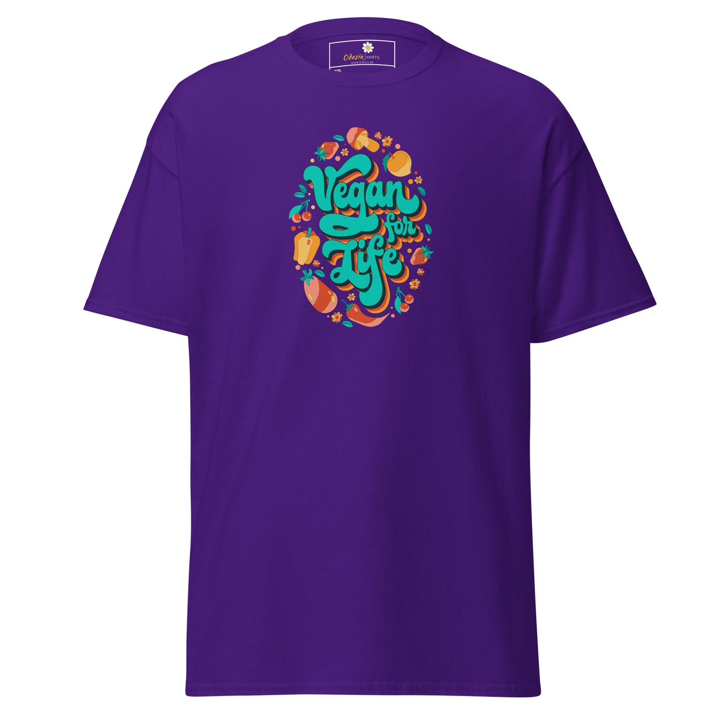 Klassiek T-shirt voor heren - VEGECOLO VEGAN FOR LIFE - GROOT
