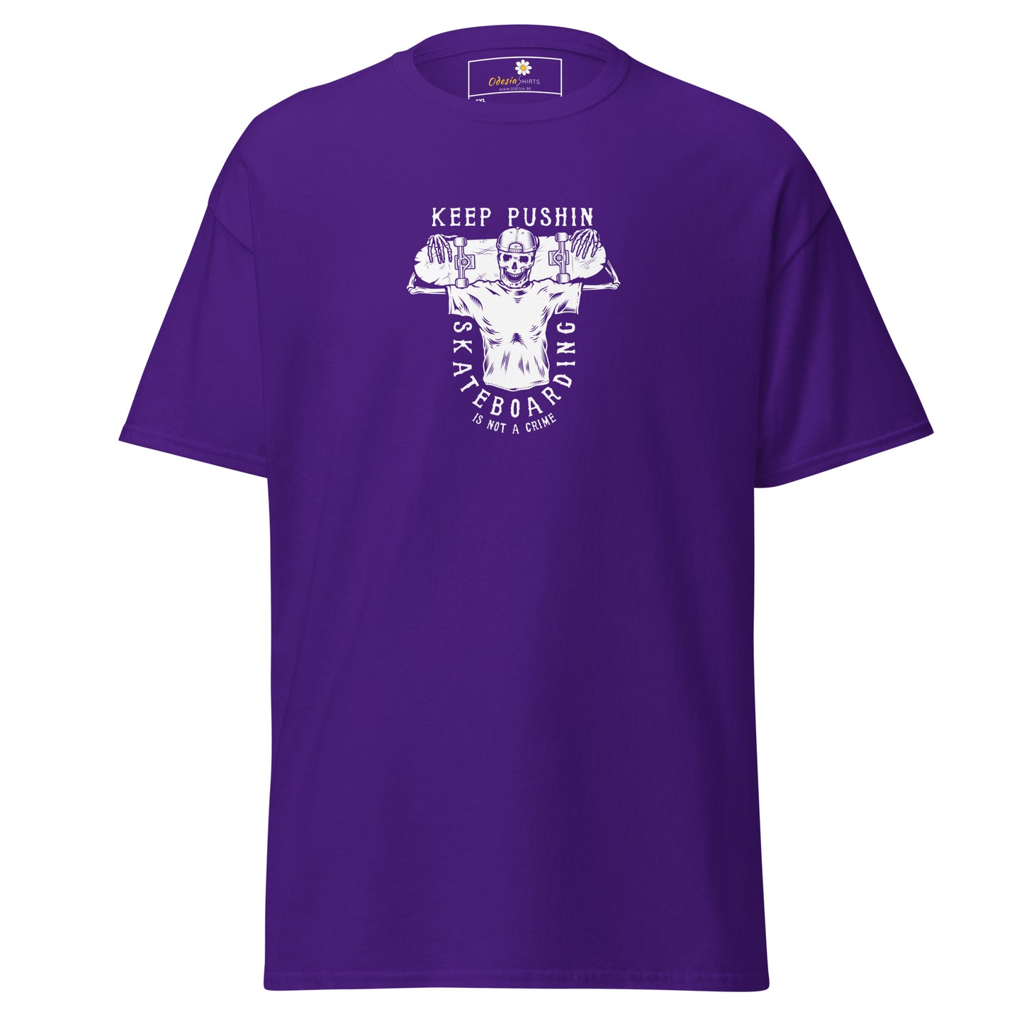 Unisex classic t-shirt - SKULL SPORT KEEP SKATEBOARDING - BIG