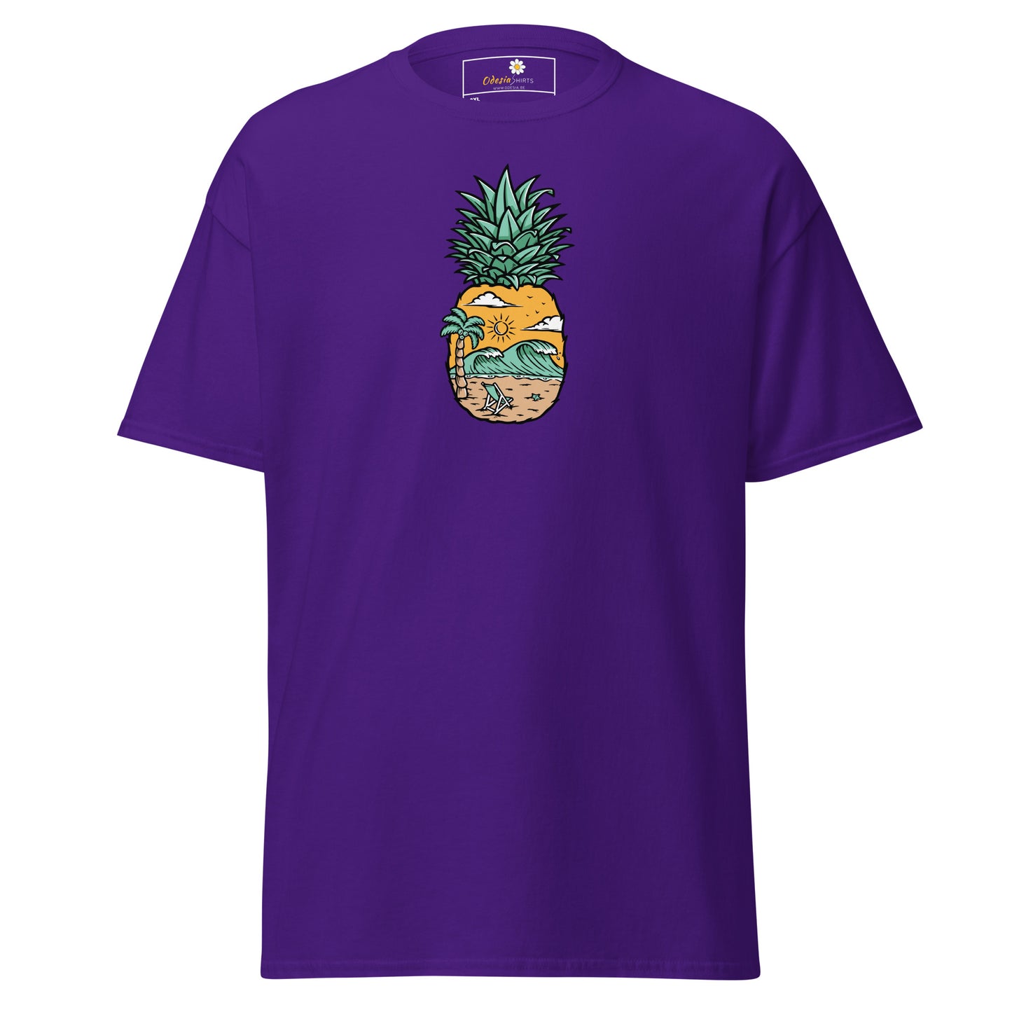 Klassiek heren t-shirt - SUMMER PINEAPPLE VIEW - GROOT