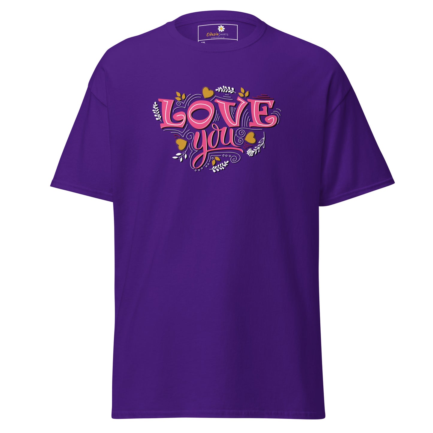 T-shirt classique pour homme - TEXT LOVE YOU - BIG