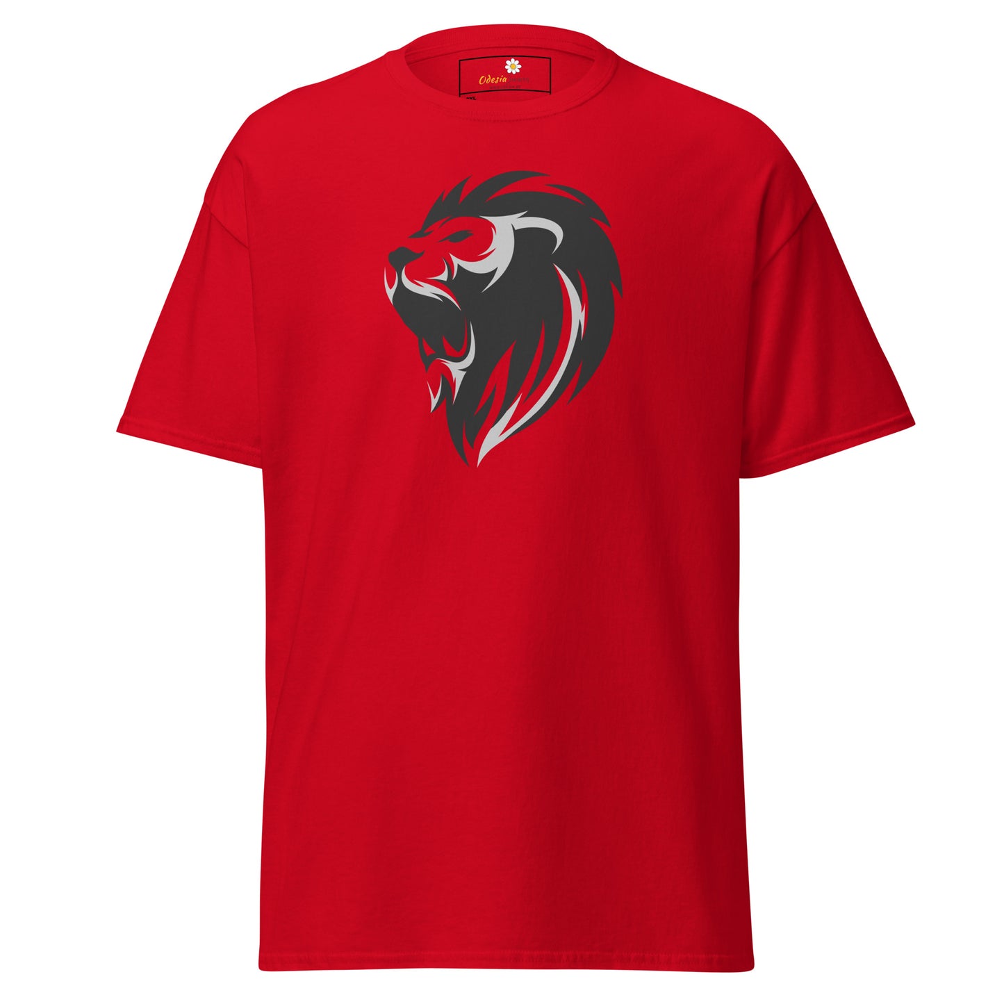 Heren klassiek t-shirt - WILDLIFE LION HEAD GREY - GROOT