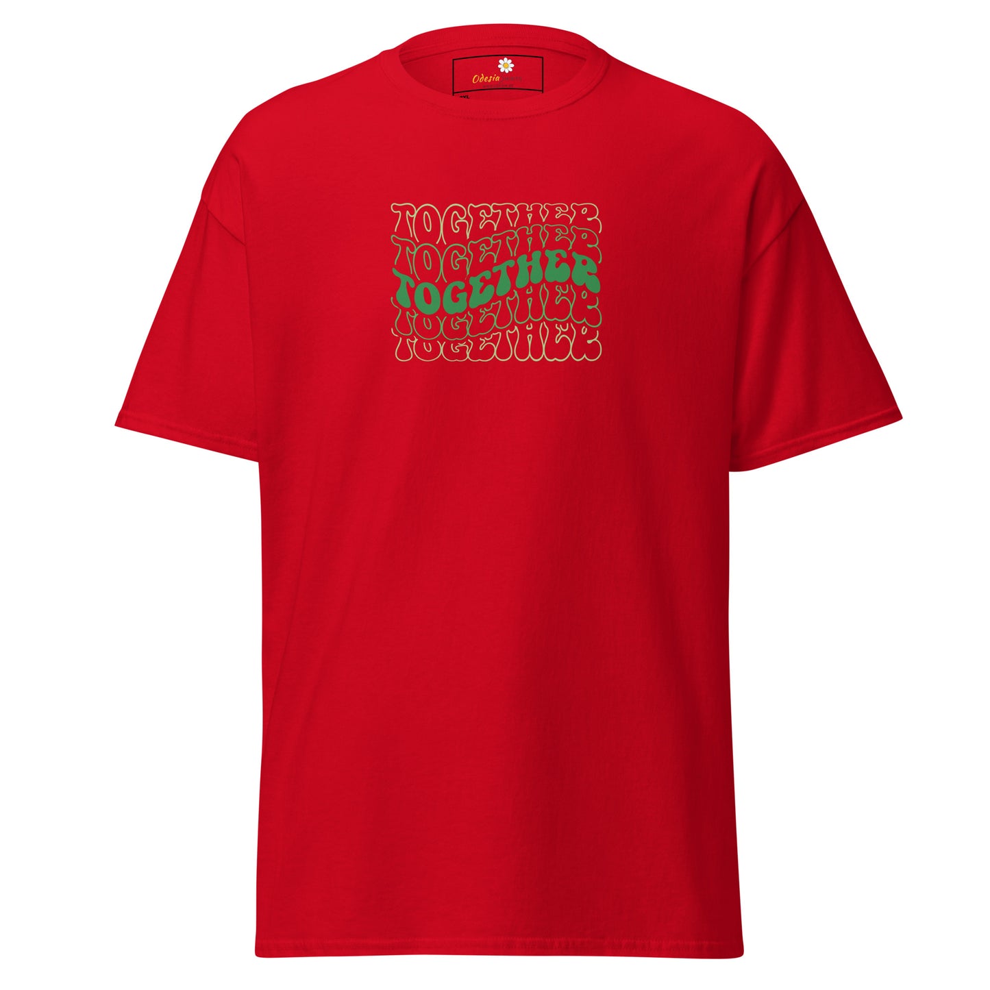 Heren klassiek t-shirt - TEXT POSITIVE TOGETHER - GROOT