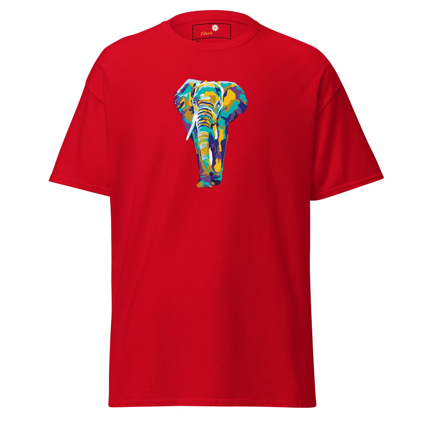 Heren klassiek t-shirt - WILDLIFE ELEPHANT KLEURRIJK - GROOT