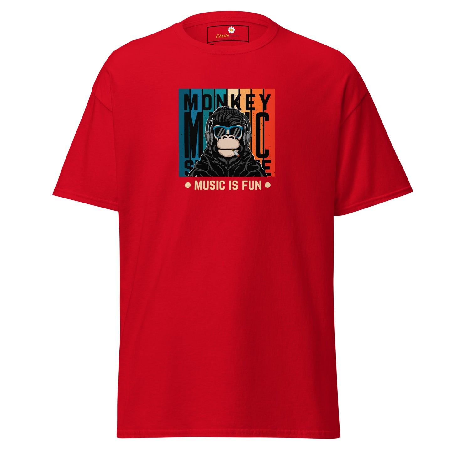 Unisex klassiek t-shirt - MUZIEK AAP IS LEUK - GROOT