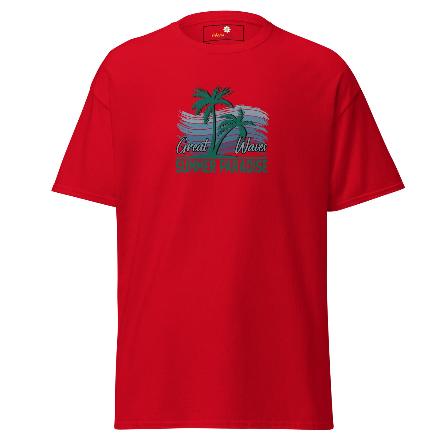 Heren klassiek t-shirt - SUMMER GREAT WAVES - GROOT