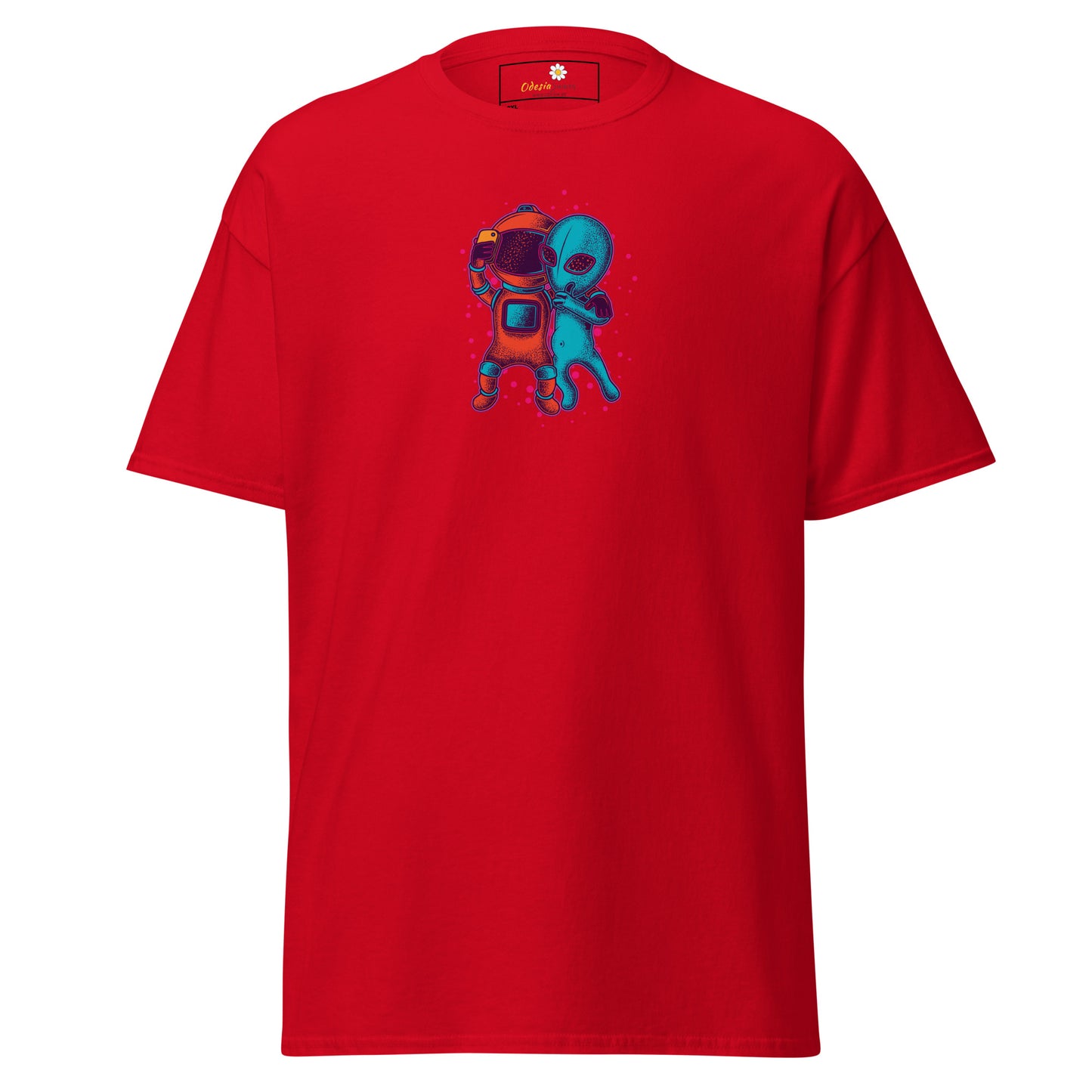 Unisex classic t-shirt - ASTRONAUT ALIEN SELFIE - BIG