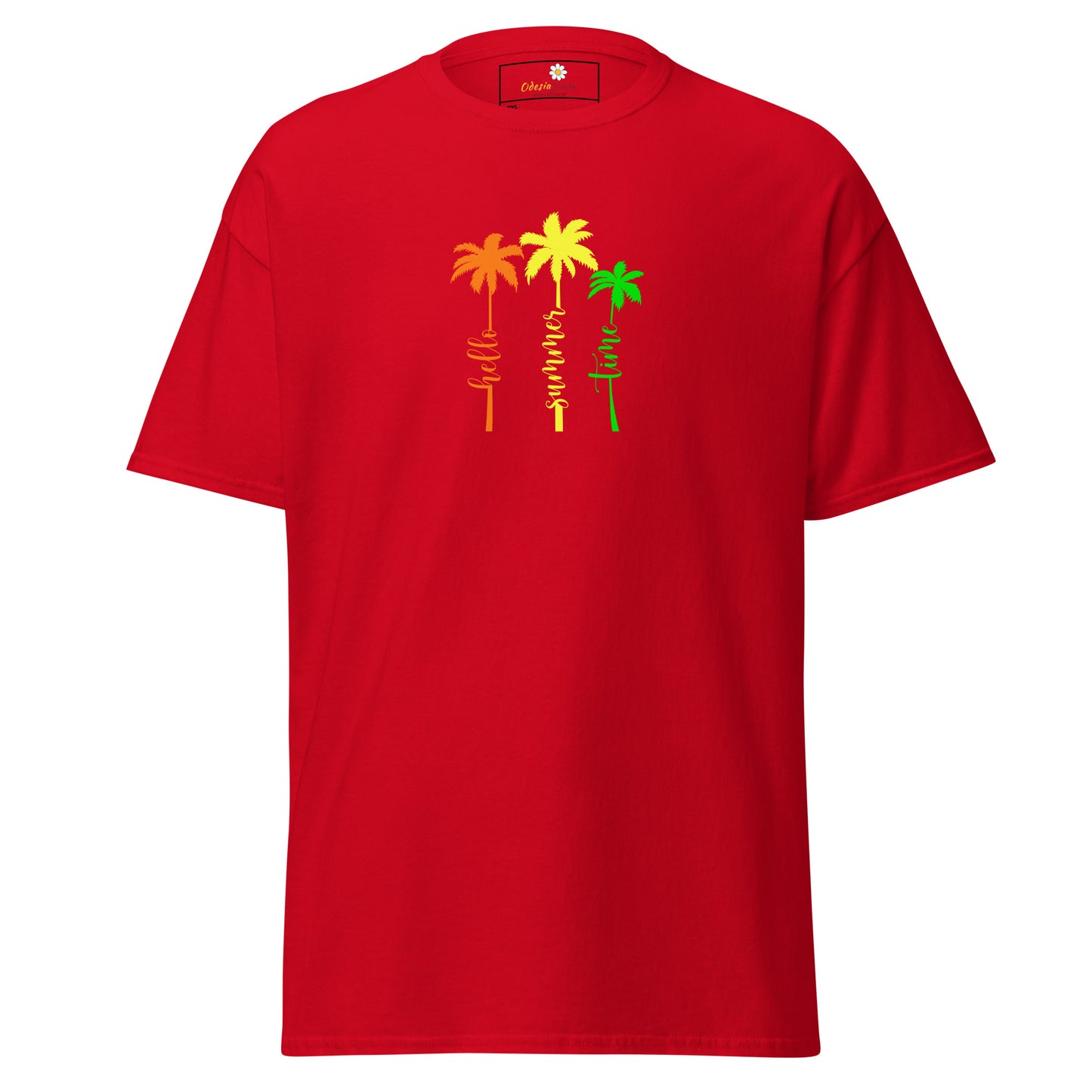 Klassiek heren t-shirt - SUMMER HELLO TIMES - GROOT