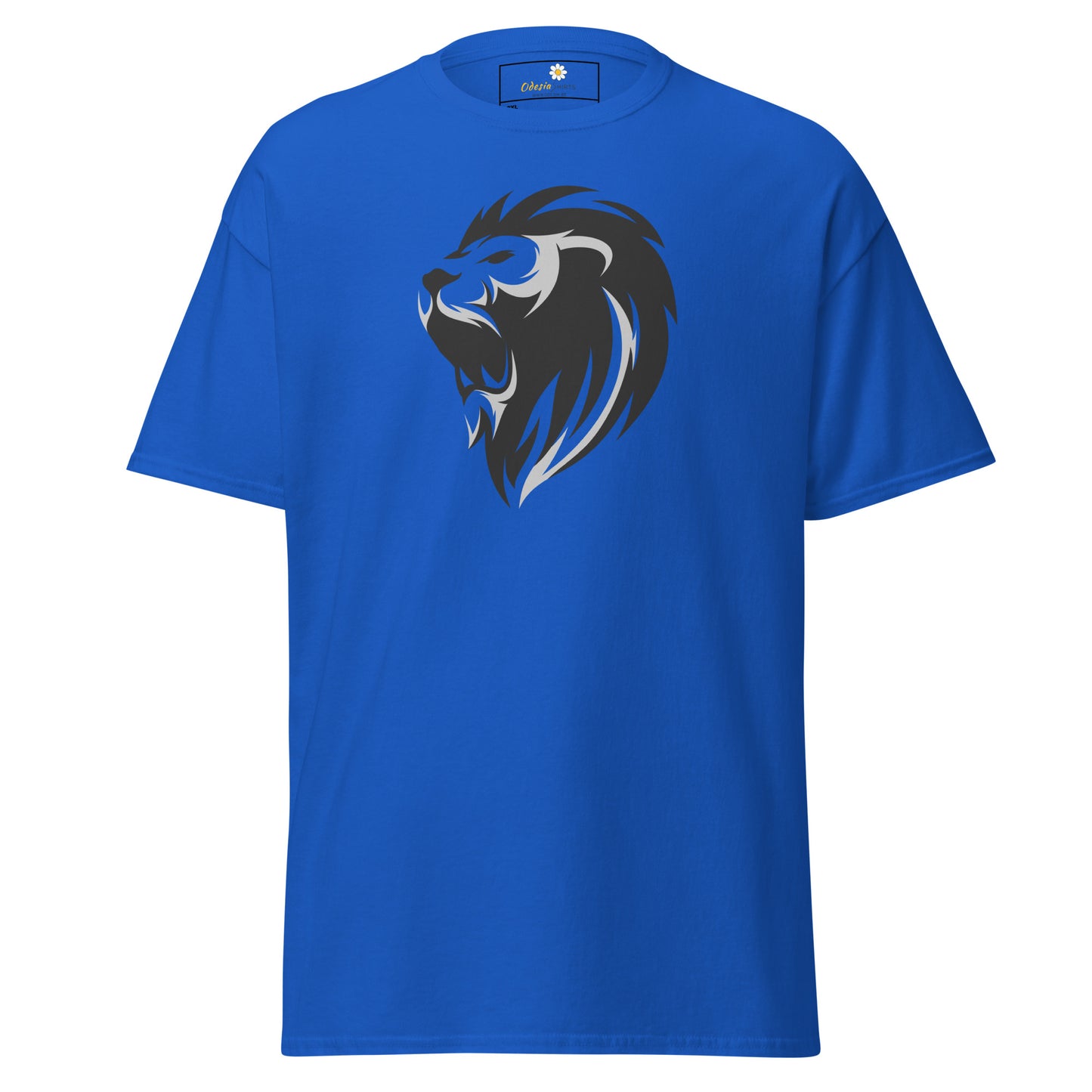 Heren klassiek t-shirt - WILDLIFE LION HEAD GREY - GROOT