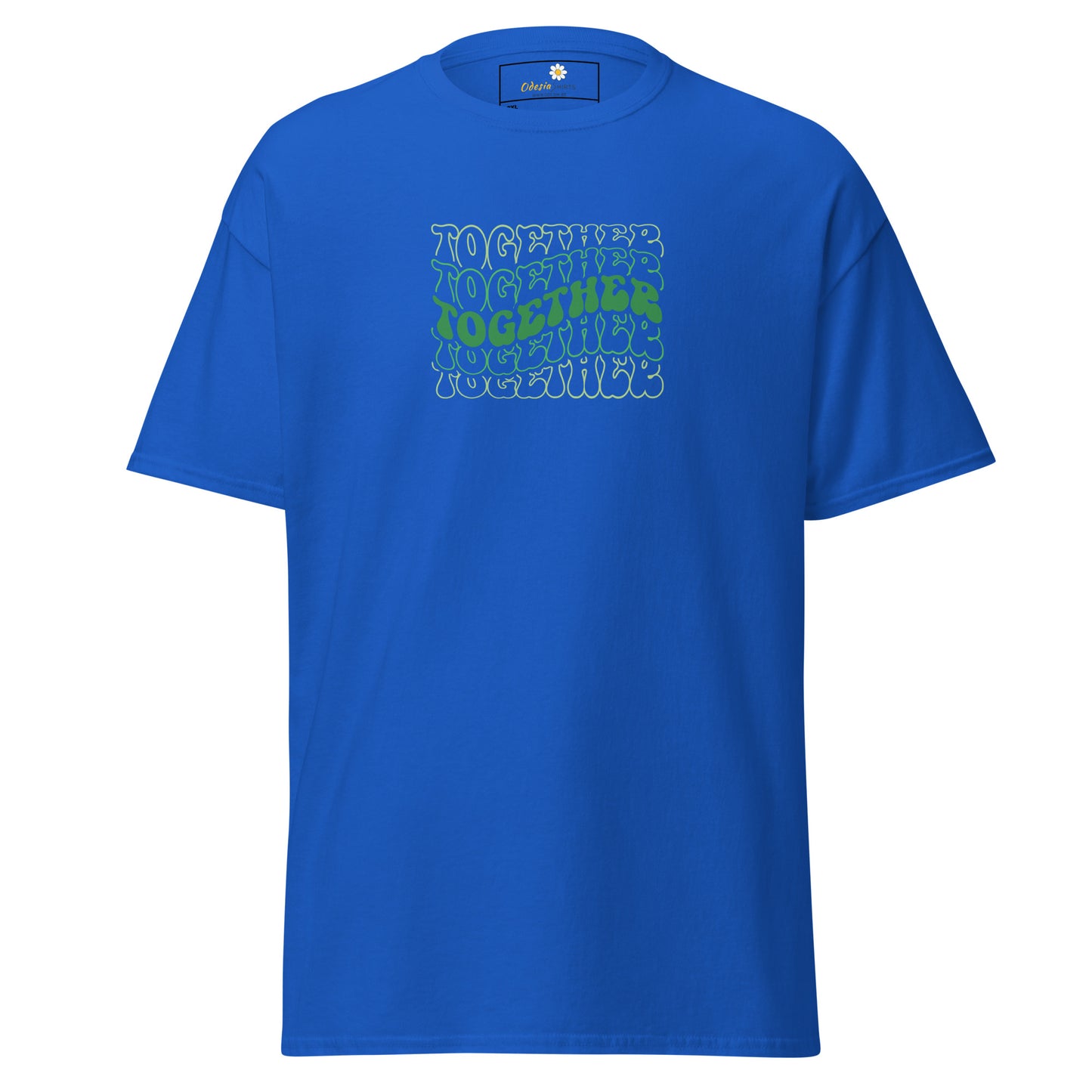 Heren klassiek t-shirt - TEXT POSITIVE TOGETHER - GROOT